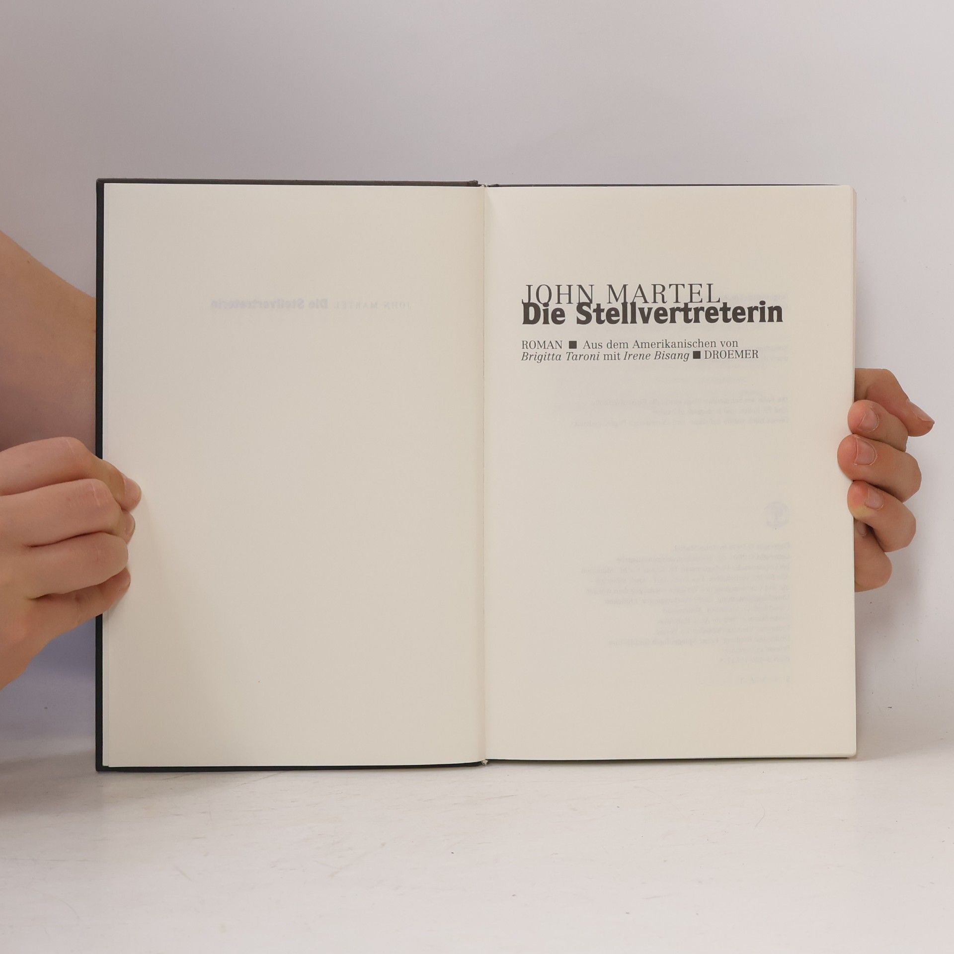 John S. Martel Die Stellvertreterin. Roman. Aus d. Amerikan. v. Brigitta Taroni u. Irene Bisang