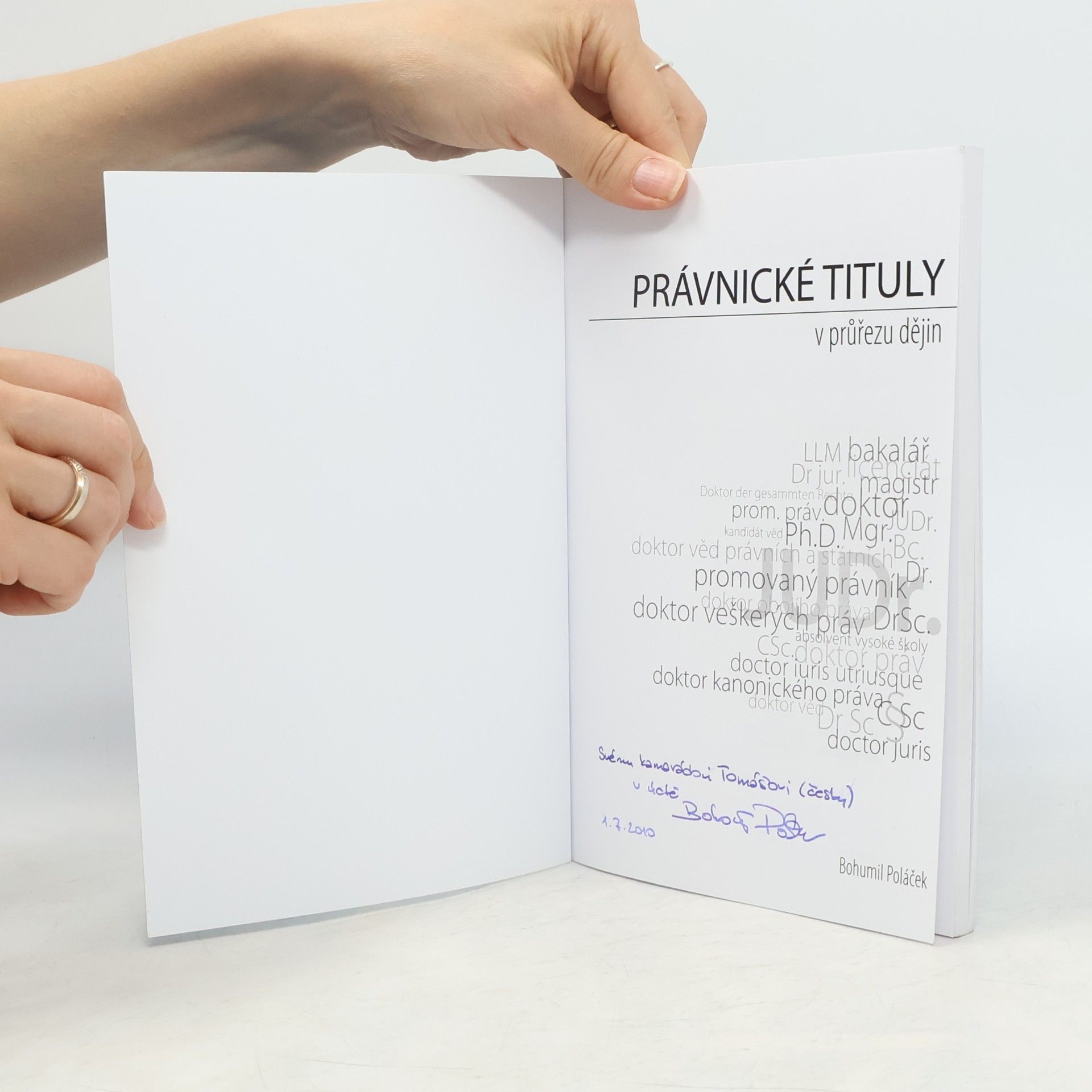 Bohumil Poláček Právnické tituly v průřezu dějin