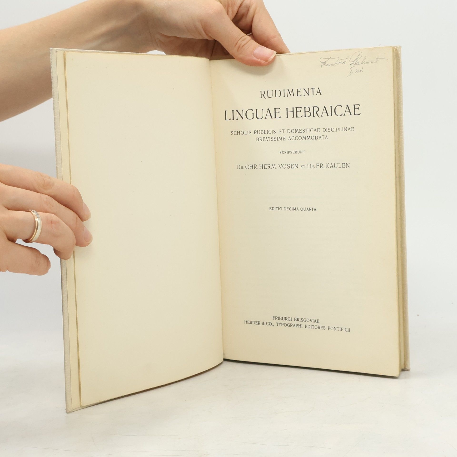 Christian Hermann Vosen Rudimenta Linguae Hebraicae