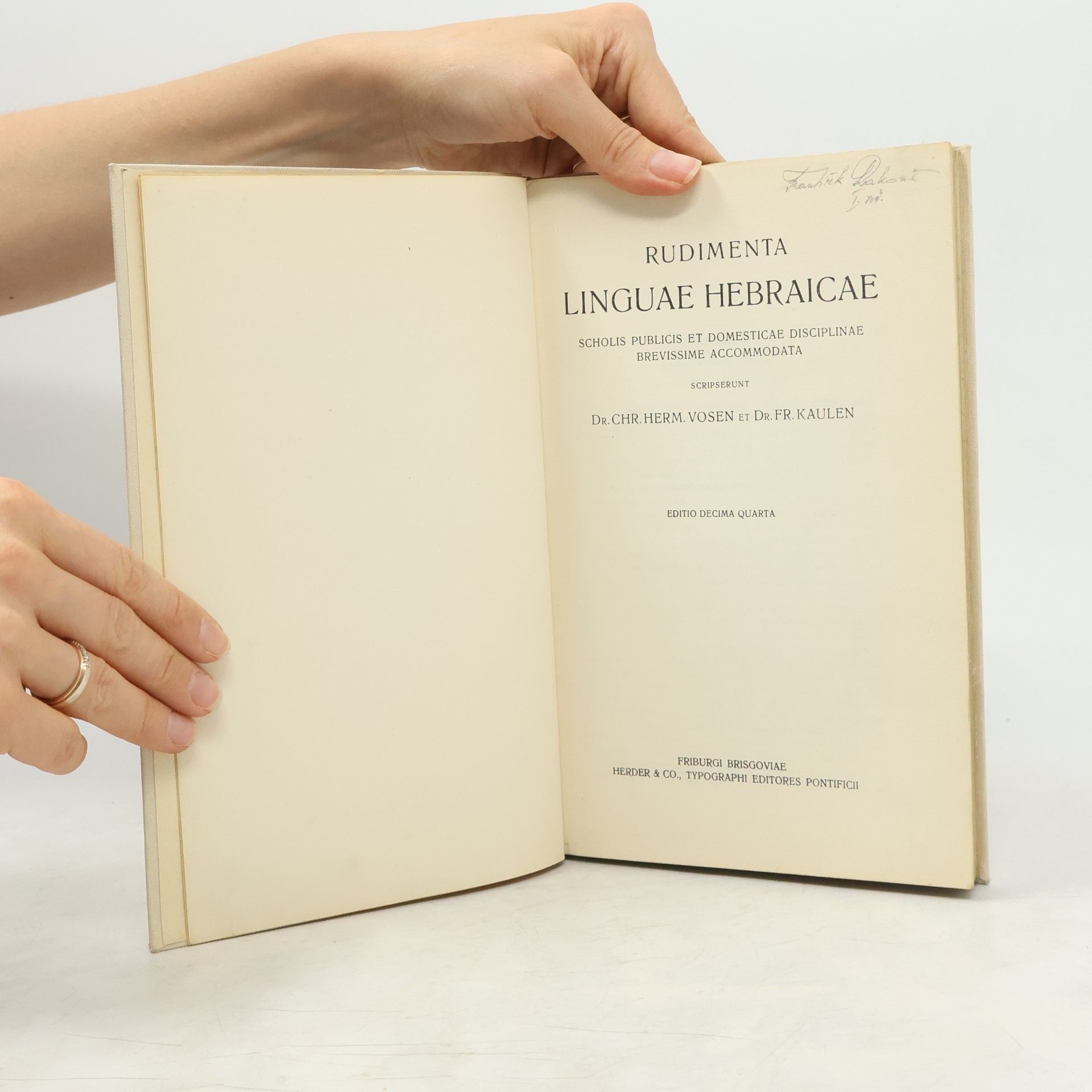 Christian Hermann Vosen Rudimenta Linguae Hebraicae