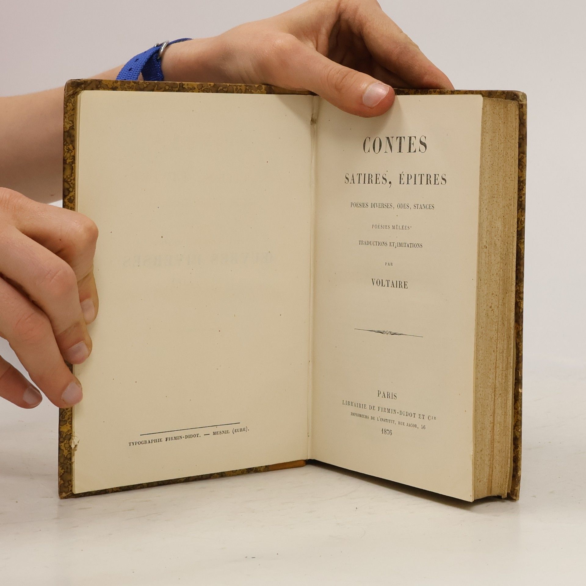 Voltaire Contes, satires, épitres, poésies diverses, odes, stances, poésies mêlées, traductions et imitationss