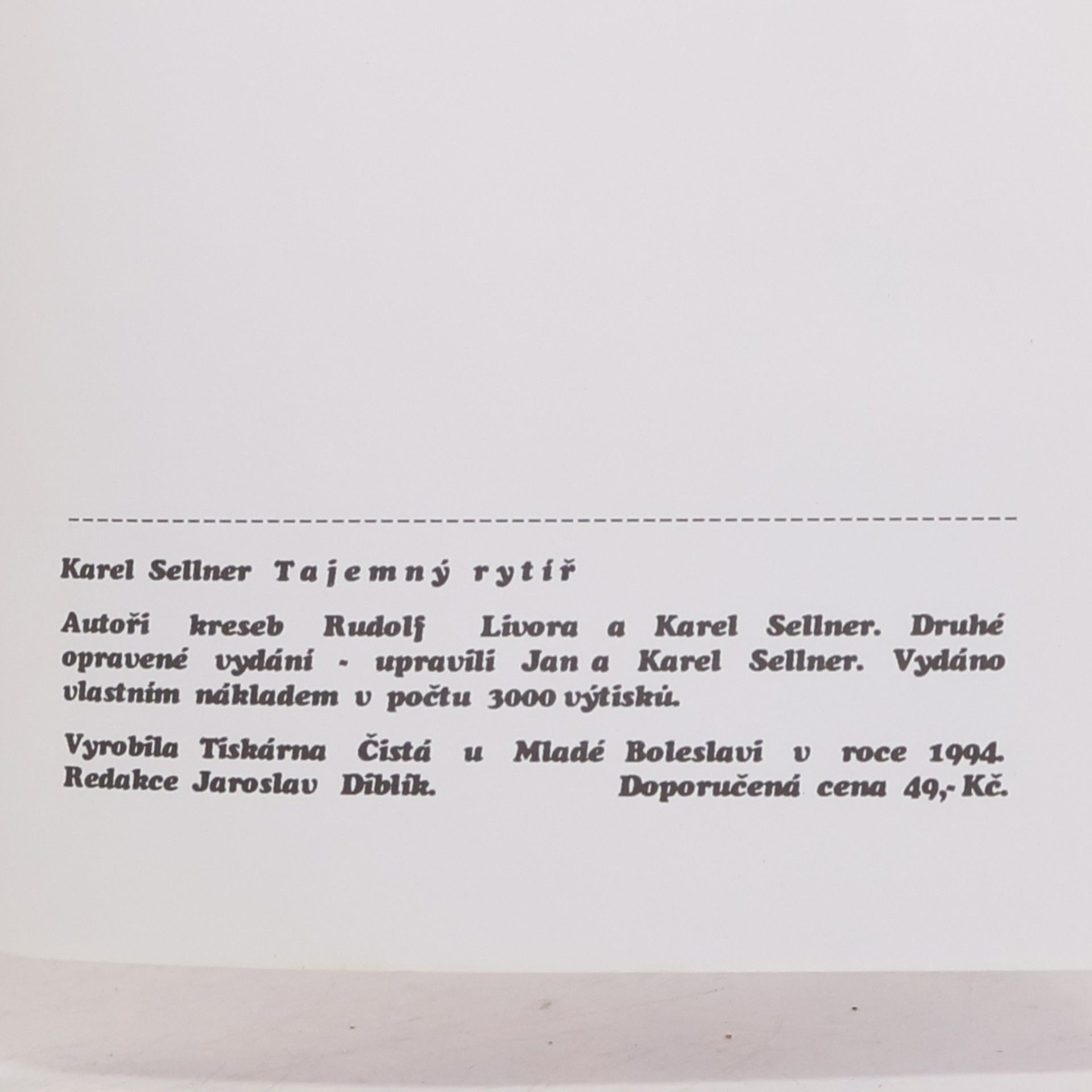 Karel Sellner Tajemný rytíř