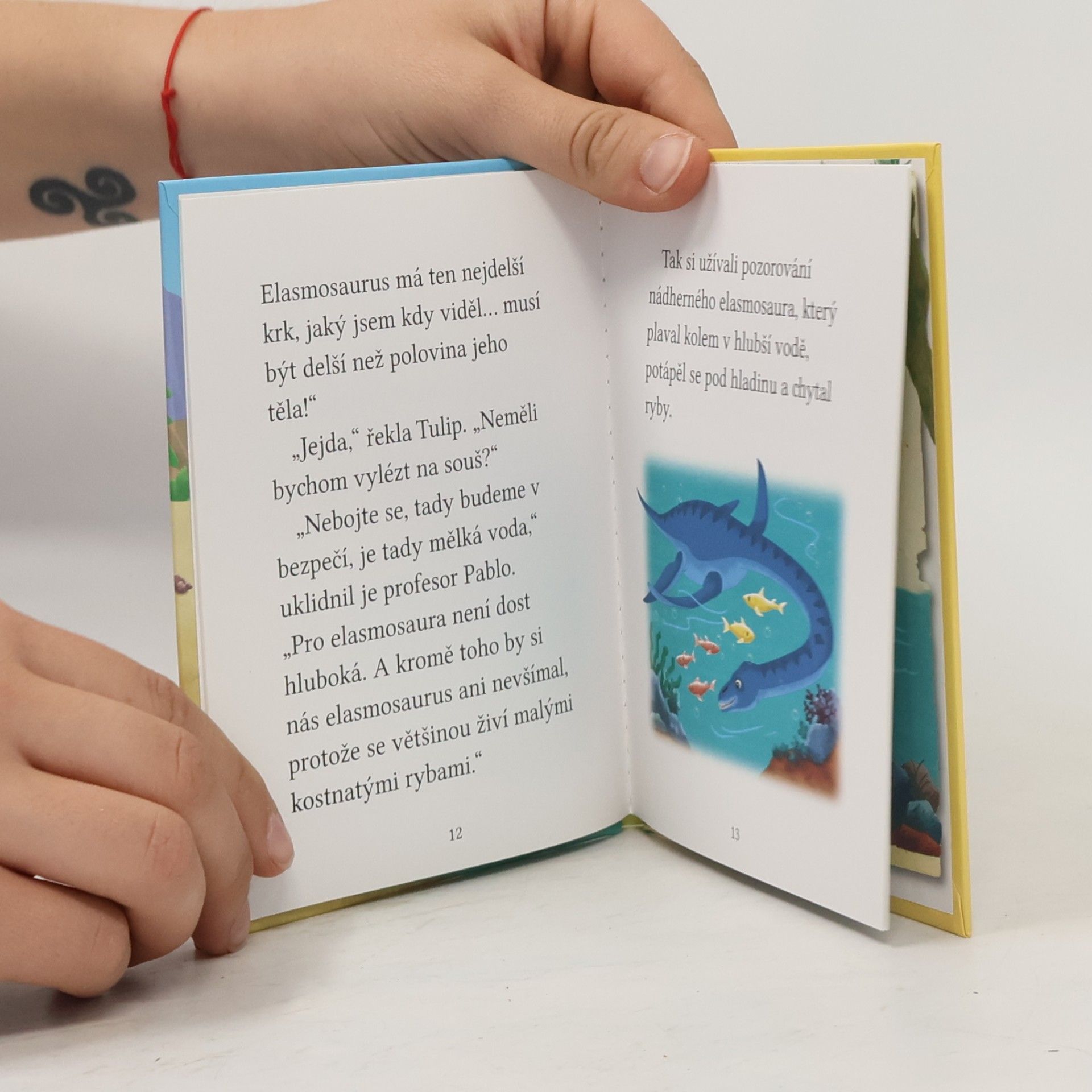 Cressida Cowell Dobrodružství Stromovic dvojčat. Dvojčata si hrají s plesiosaurem