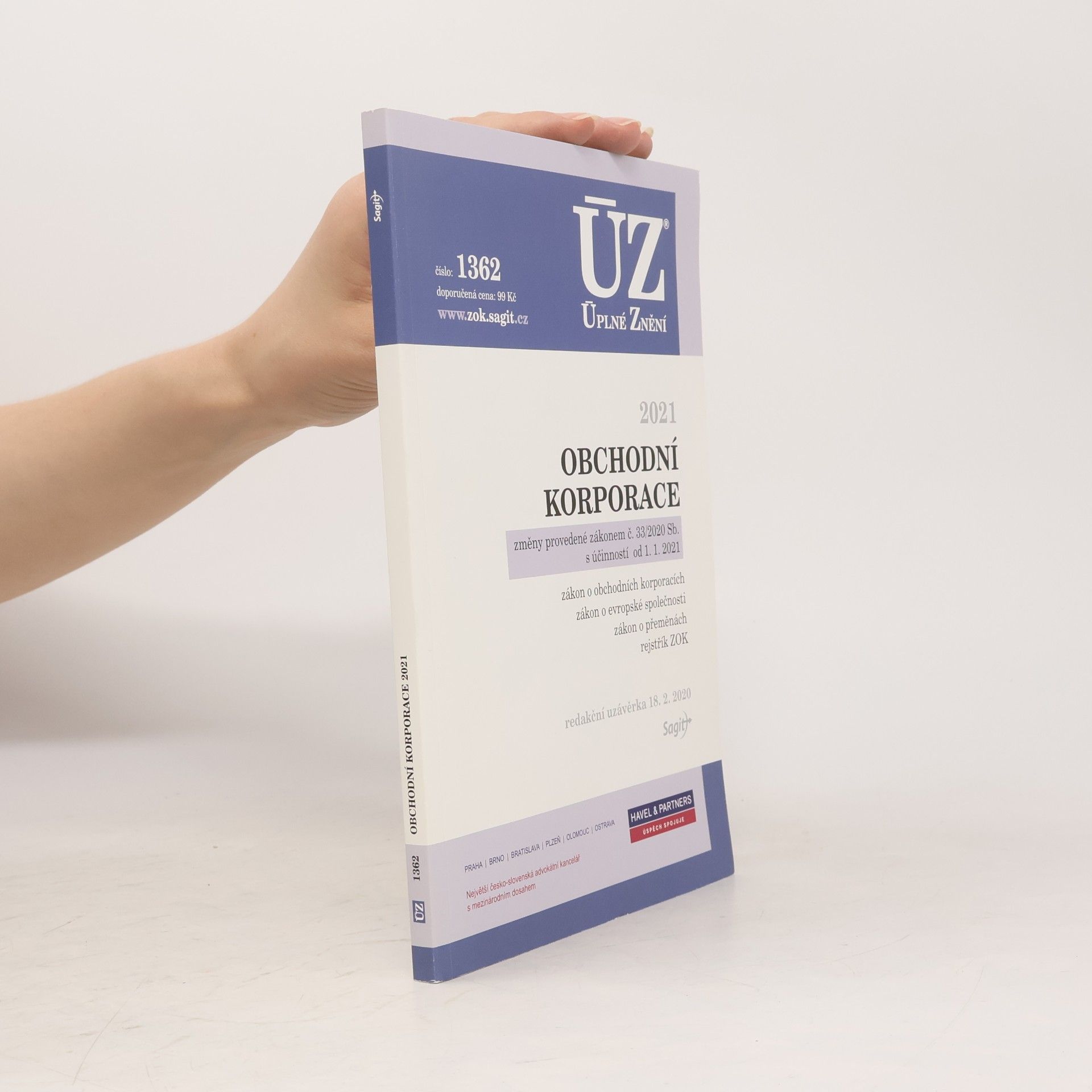 Kolektiv autorů Obchodní korporace [ÚZ 2020 č. 1362] : změny provedené zákonem č. 33