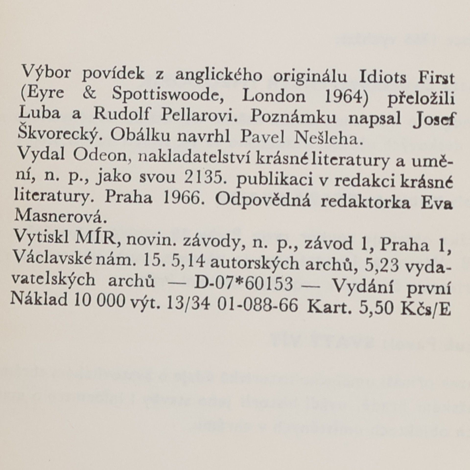 Bernard Malamud Idioti mají přednost