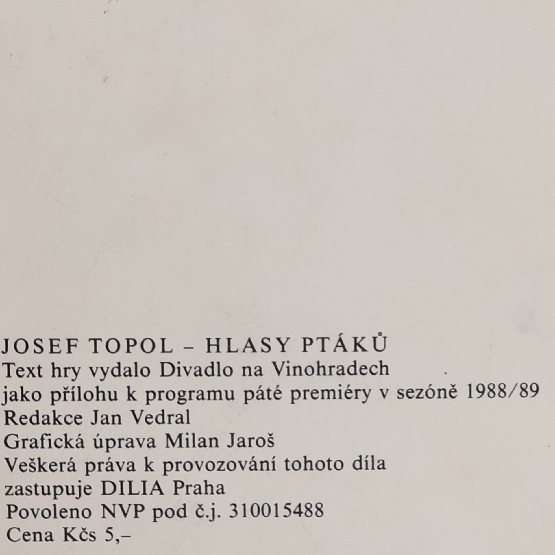 Josef Topol Hlasy ptáků