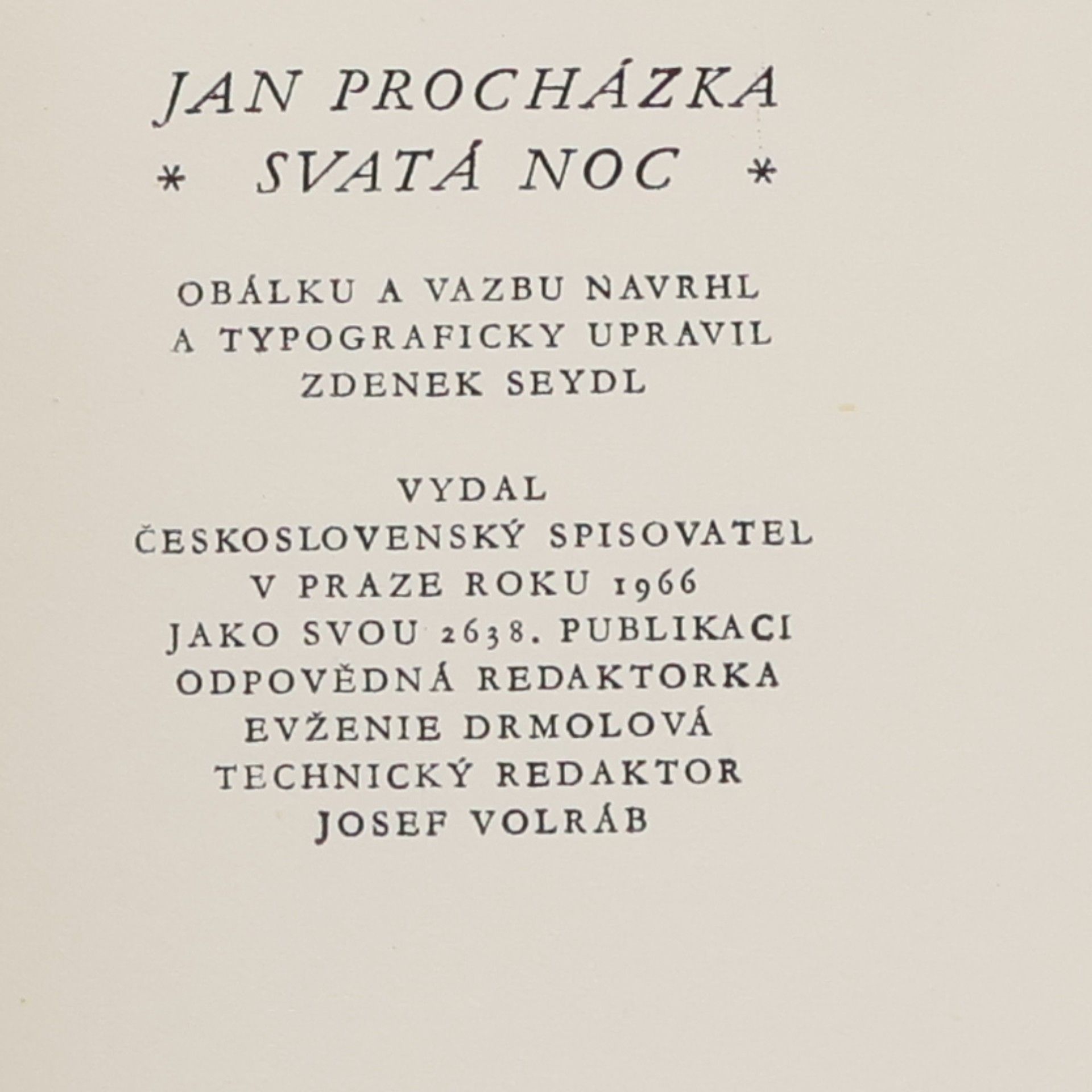 Jan Procházka Svatá noc