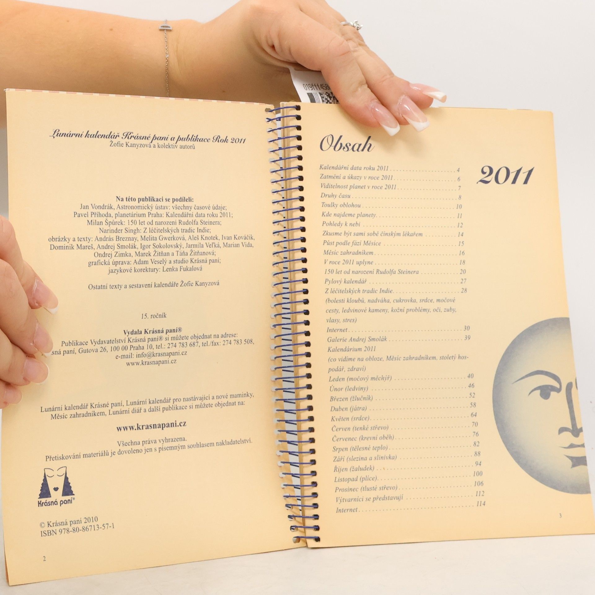 Žofie Kanyzová Krásná paní. Lunární kalendář s publikací 2011