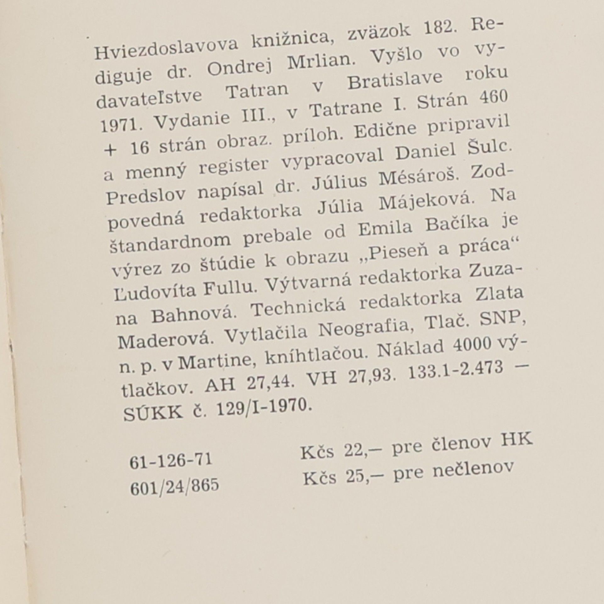 Július Botto Slováci – vývin ich národného povedomia