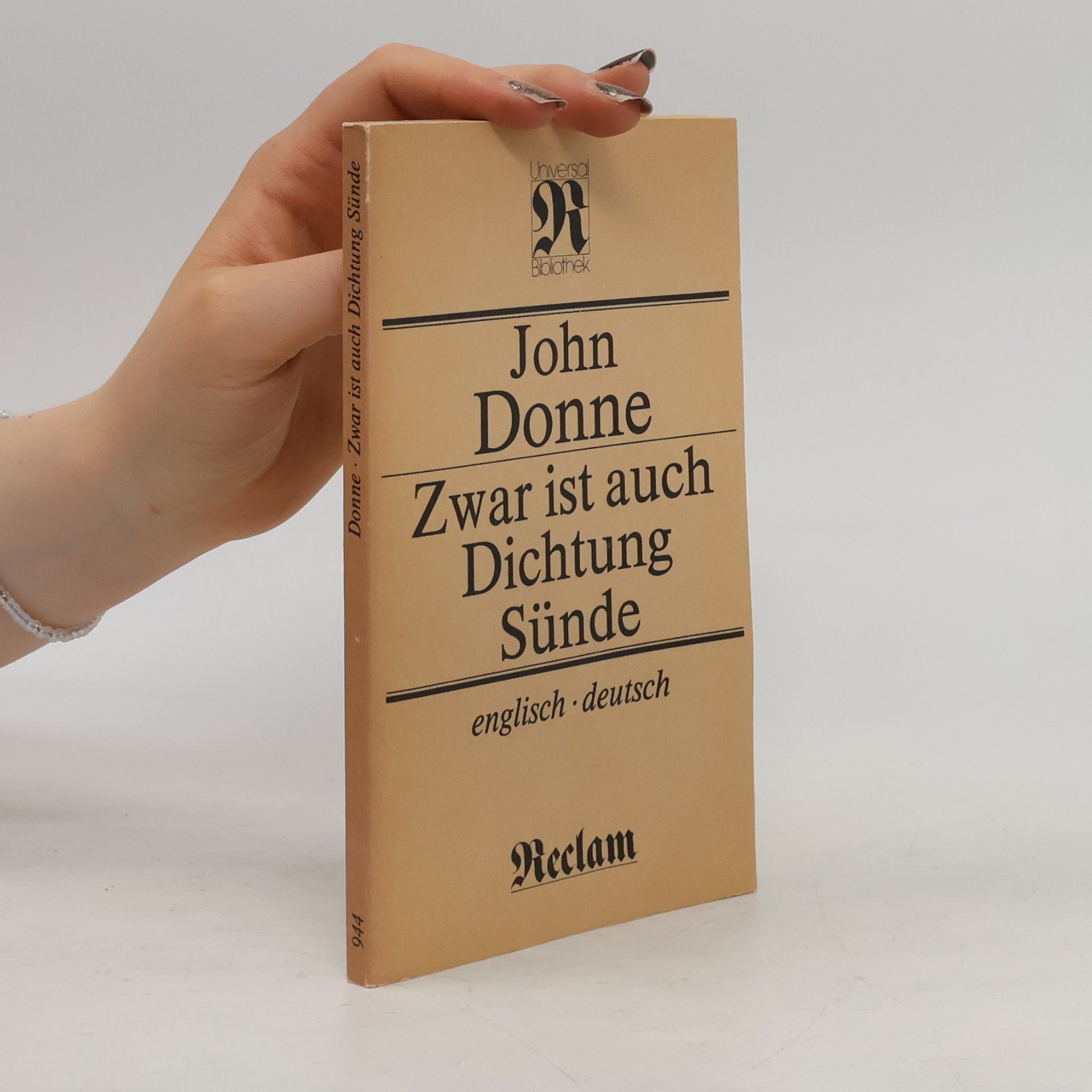 John Donne Zwar ist auch Dichtung Sünde
