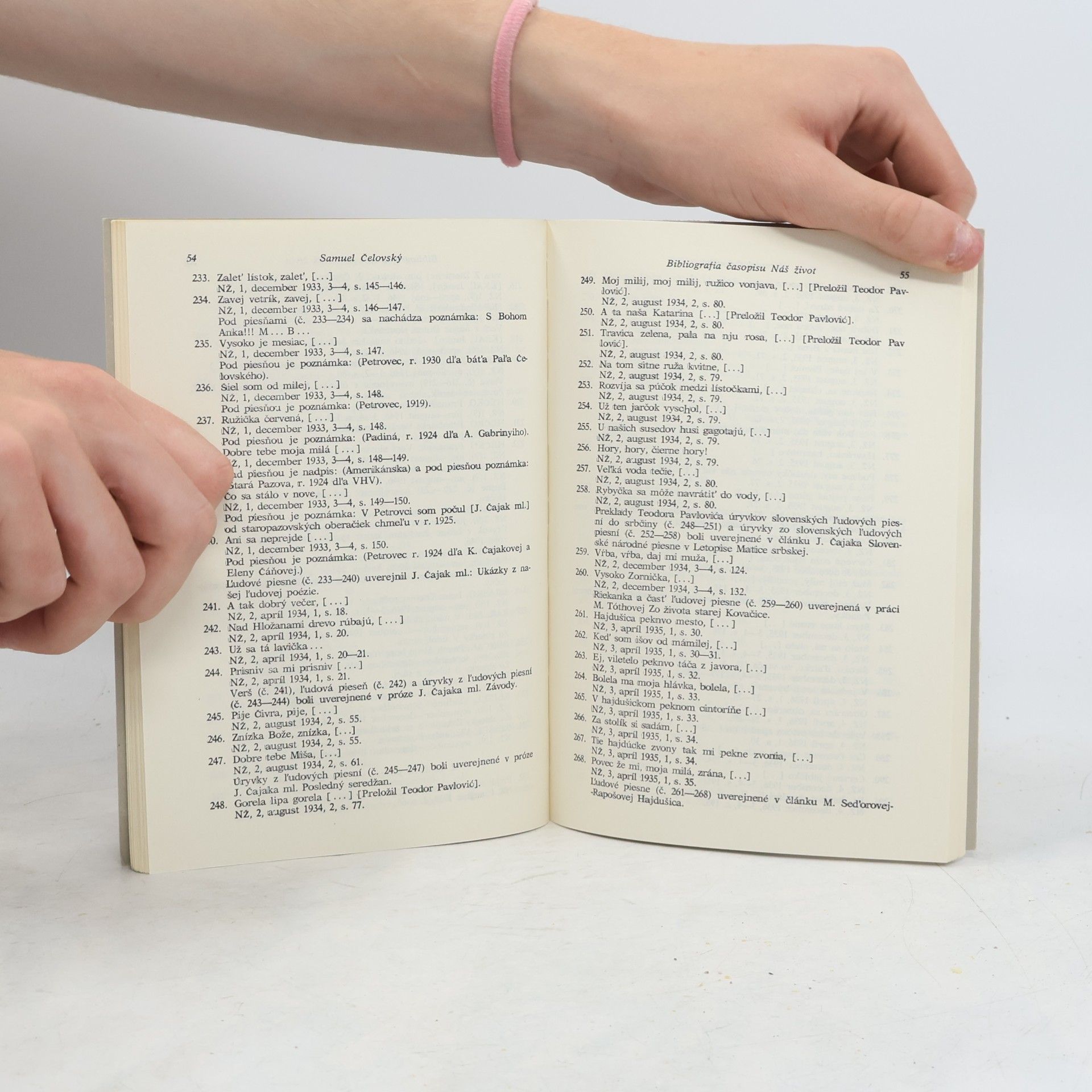 Samuel Čelovský Bibliografia časopisu Náš život