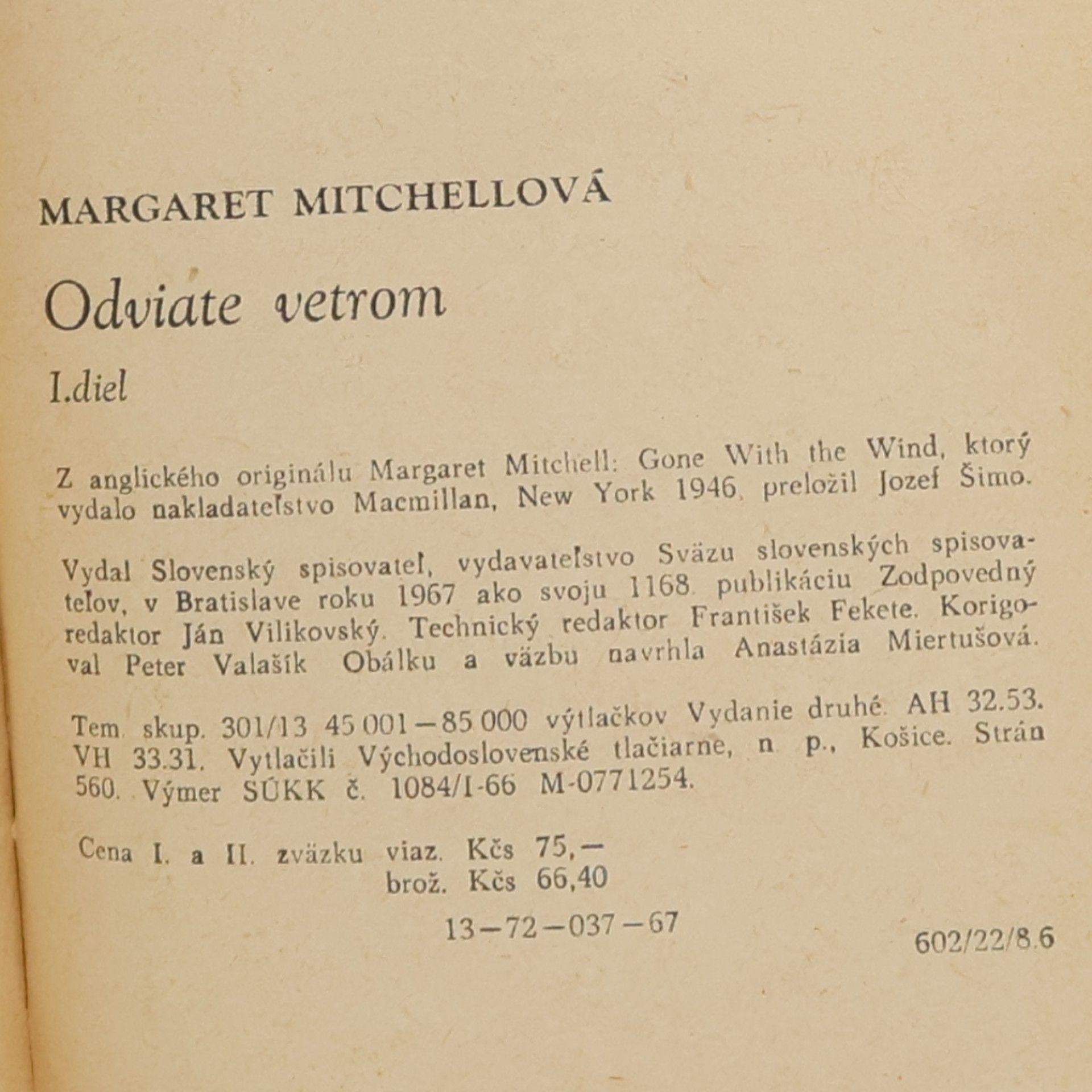 Margaret Mitchellová Odviate vetrom I.