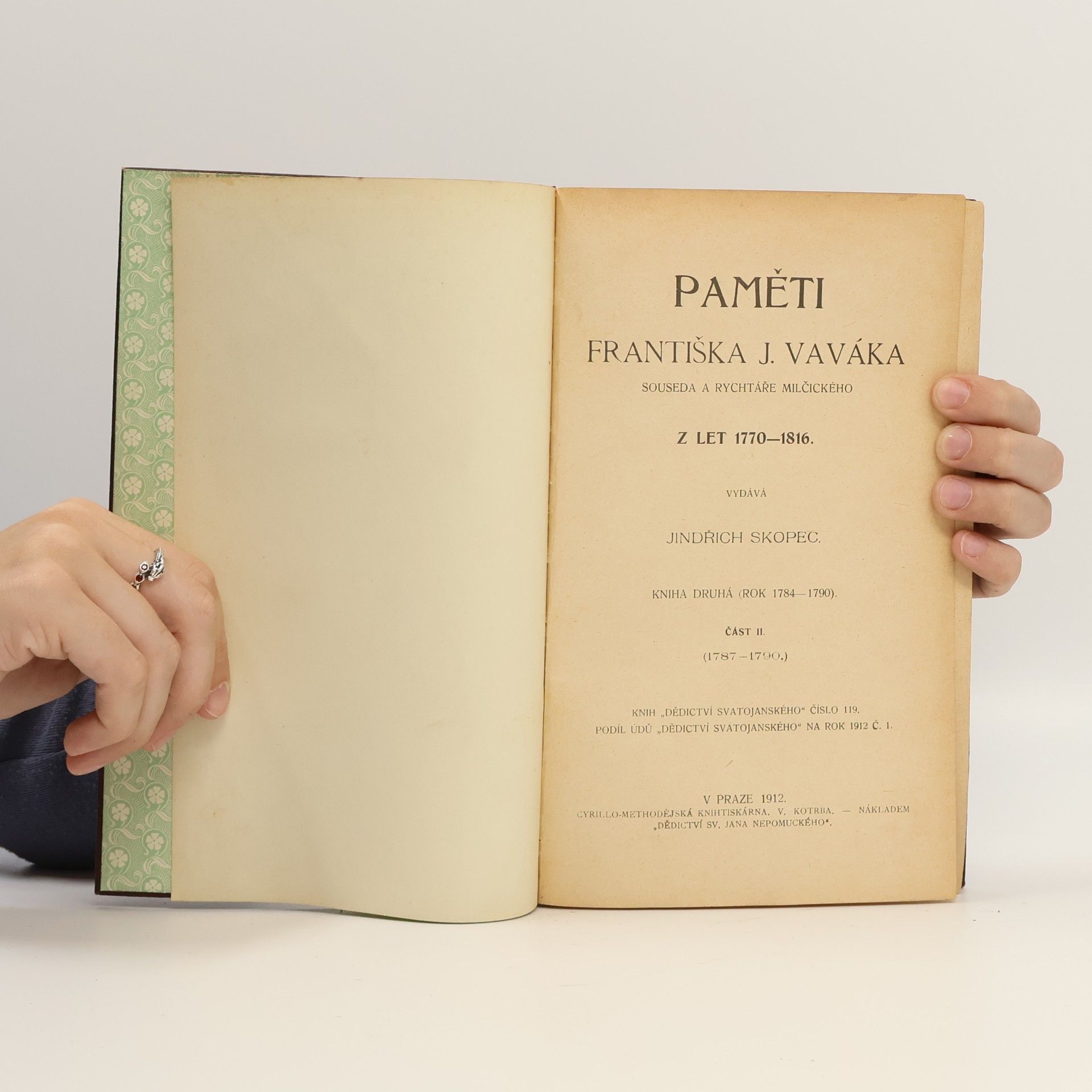 František Jan Vavák Paměti Františka J. Vaváka, souseda a rychtáře milčického z let 1770–1816. Kniha II. Část 2 (Rok 1787–1790)