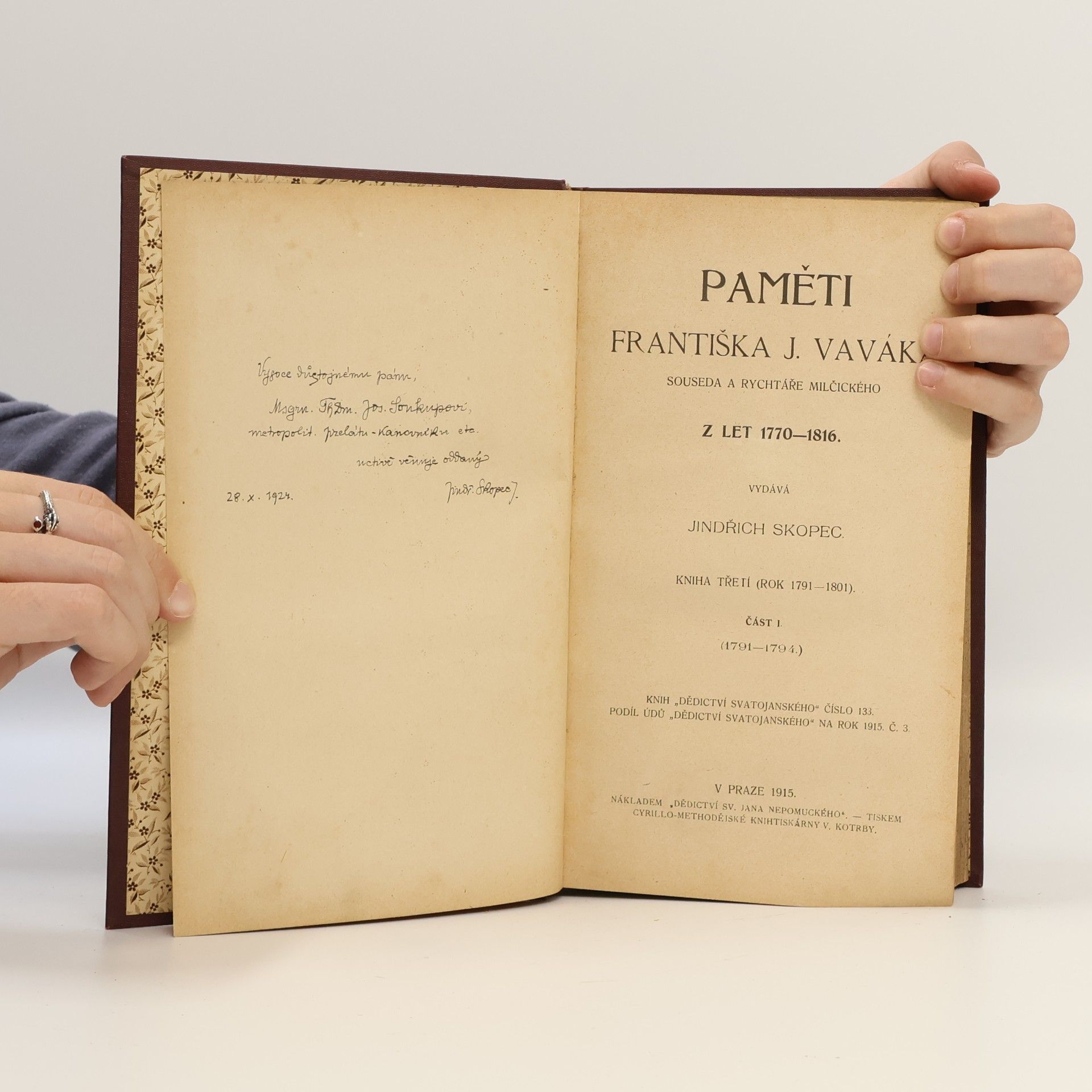 Jindřich Skopec Paměti Františka J. Vaváka souseda a rychtáře Milčického z let 1770-1816