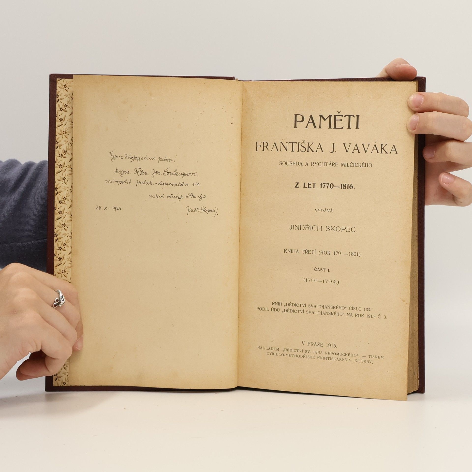 Jindřich Skopec Paměti Františka J. Vaváka souseda a rychtáře Milčického z let 1770-1816