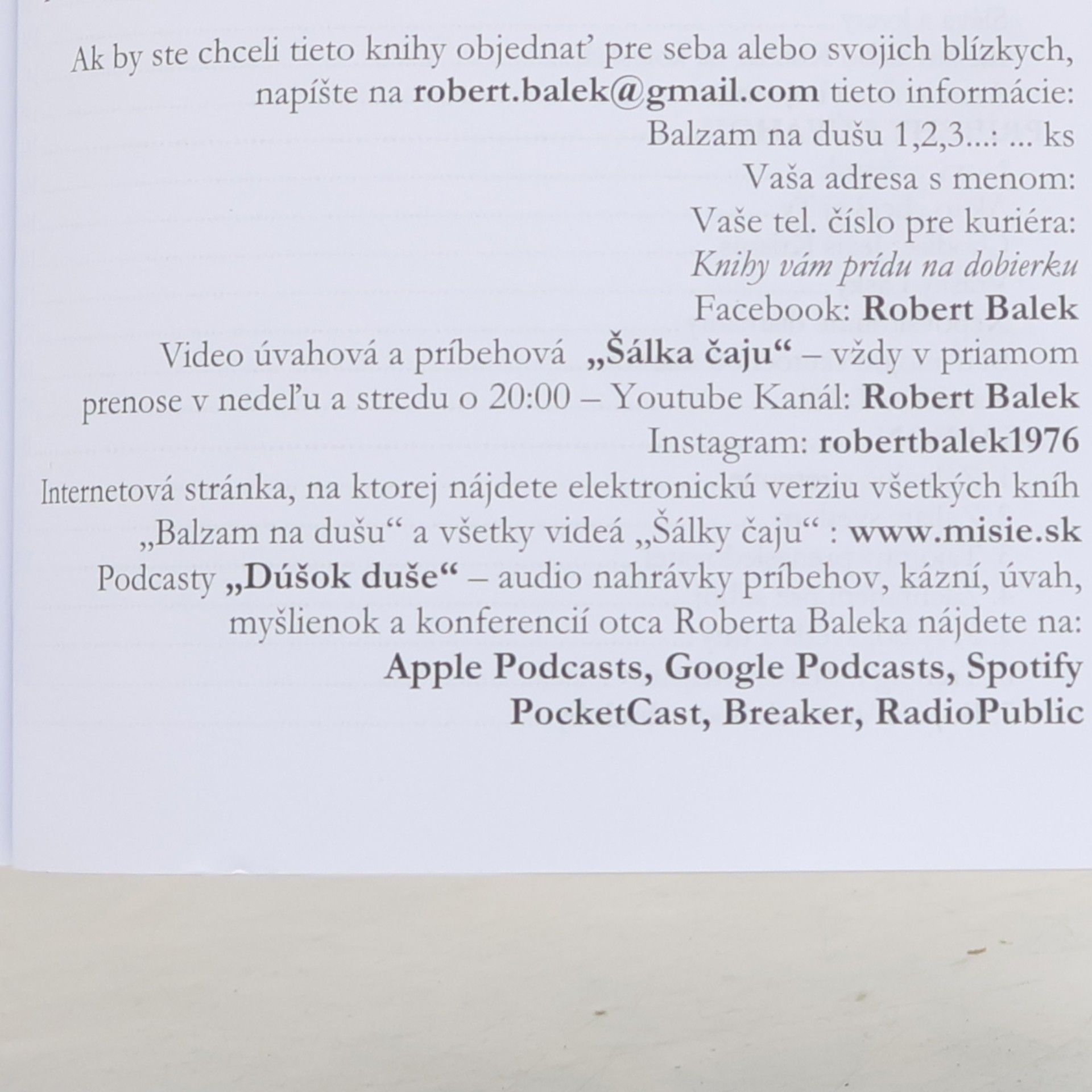 Otec Robert Balek Balzam na dušu 3
