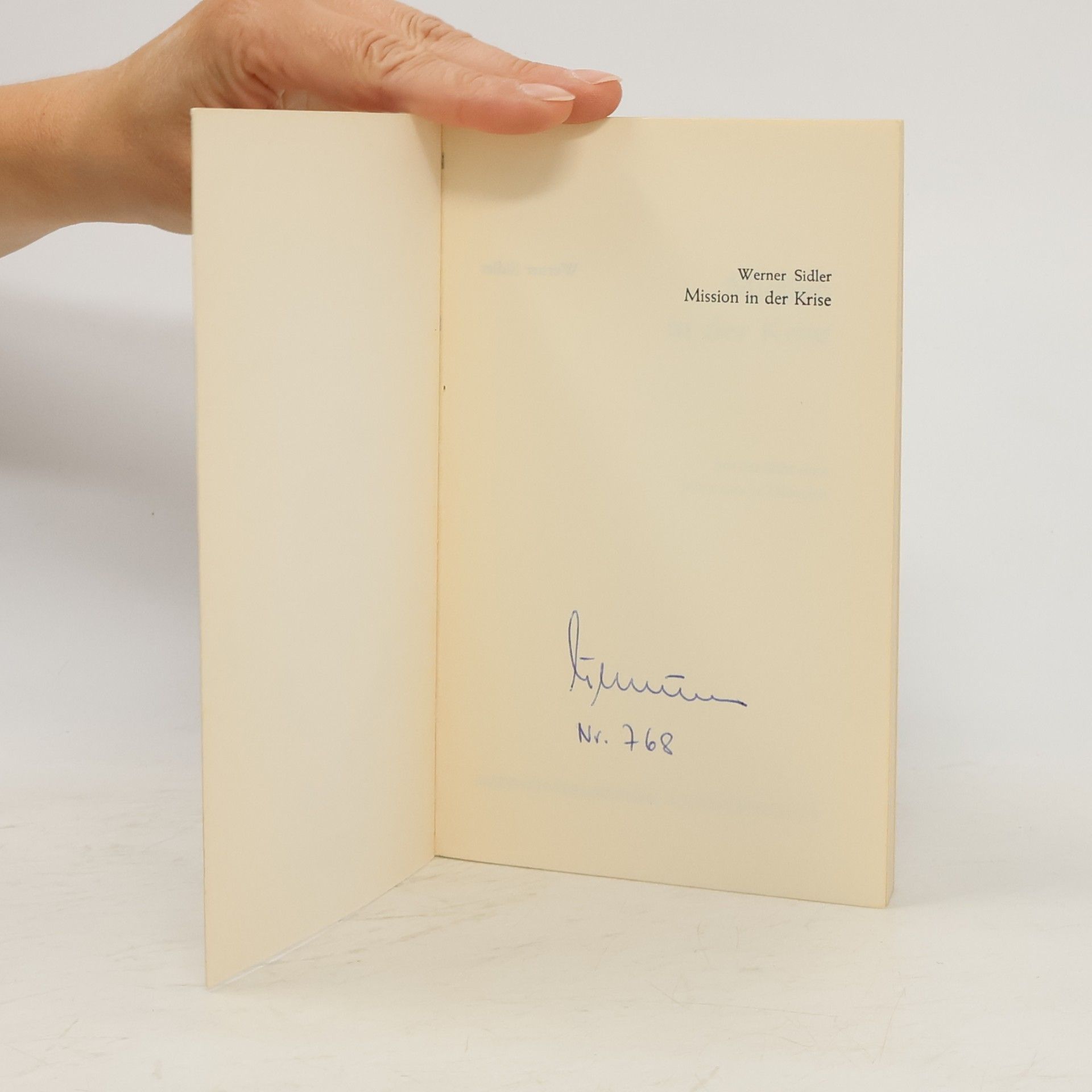 Werner Sidler Mission in der Krise