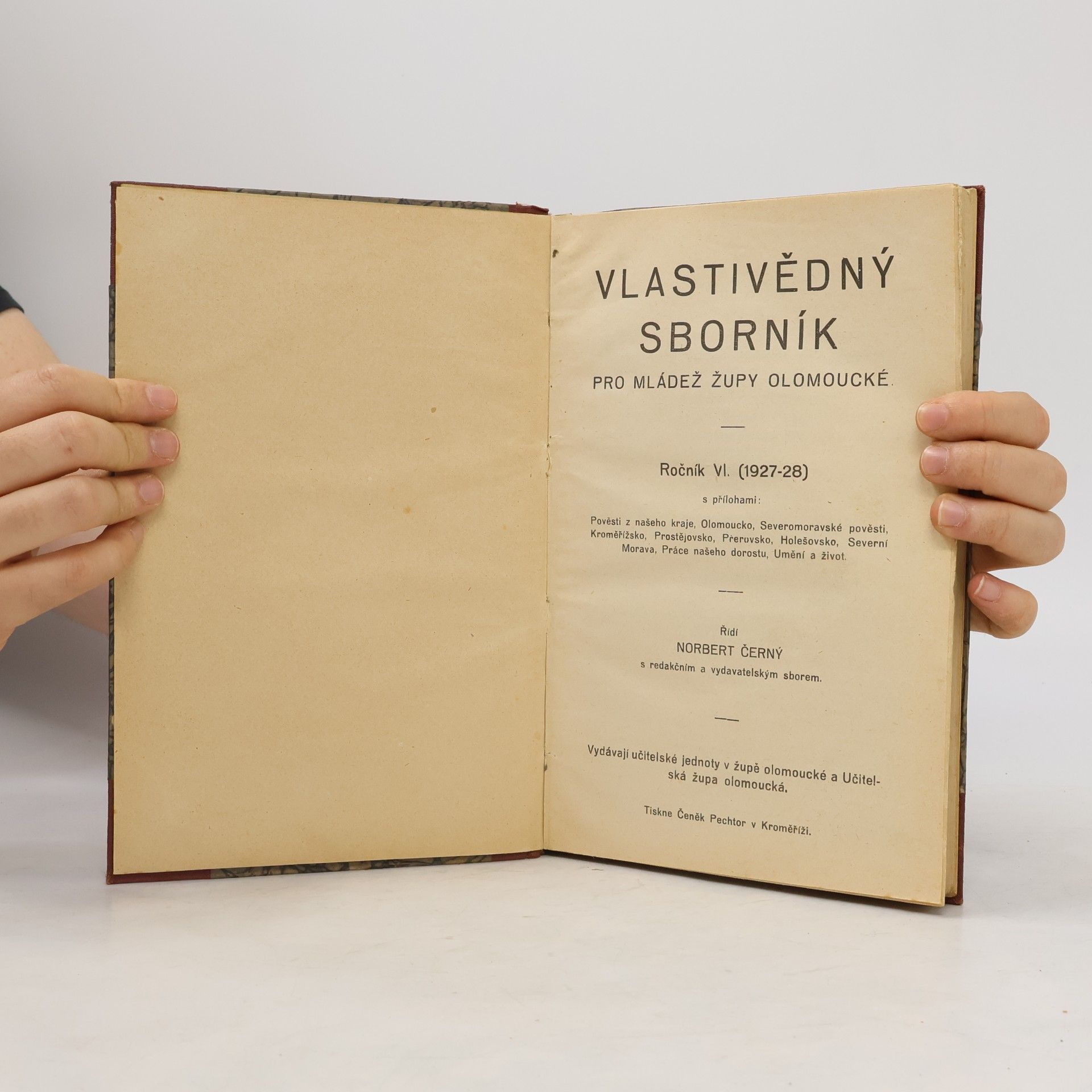 Norbert Černý Vlastivědný sborník pro mládež župy olomoucké