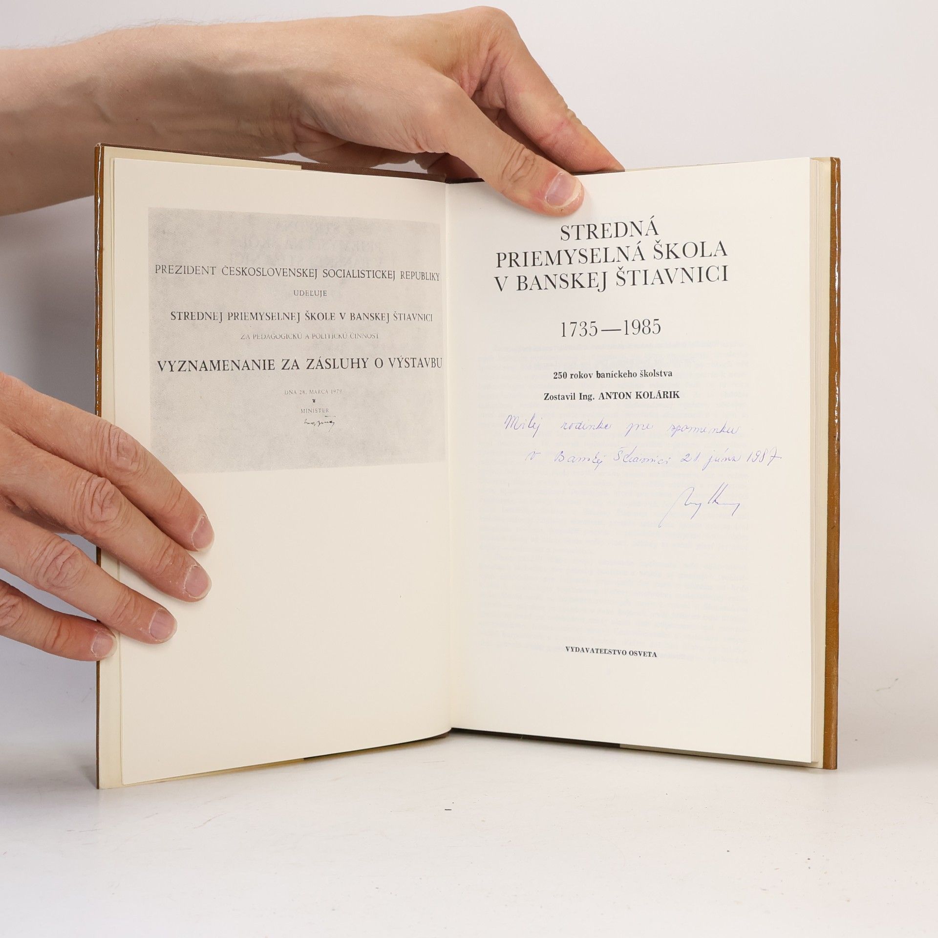 Anton Kolárik Stredná priemyselná škola v Banskej Štiavnici 1735-1985
