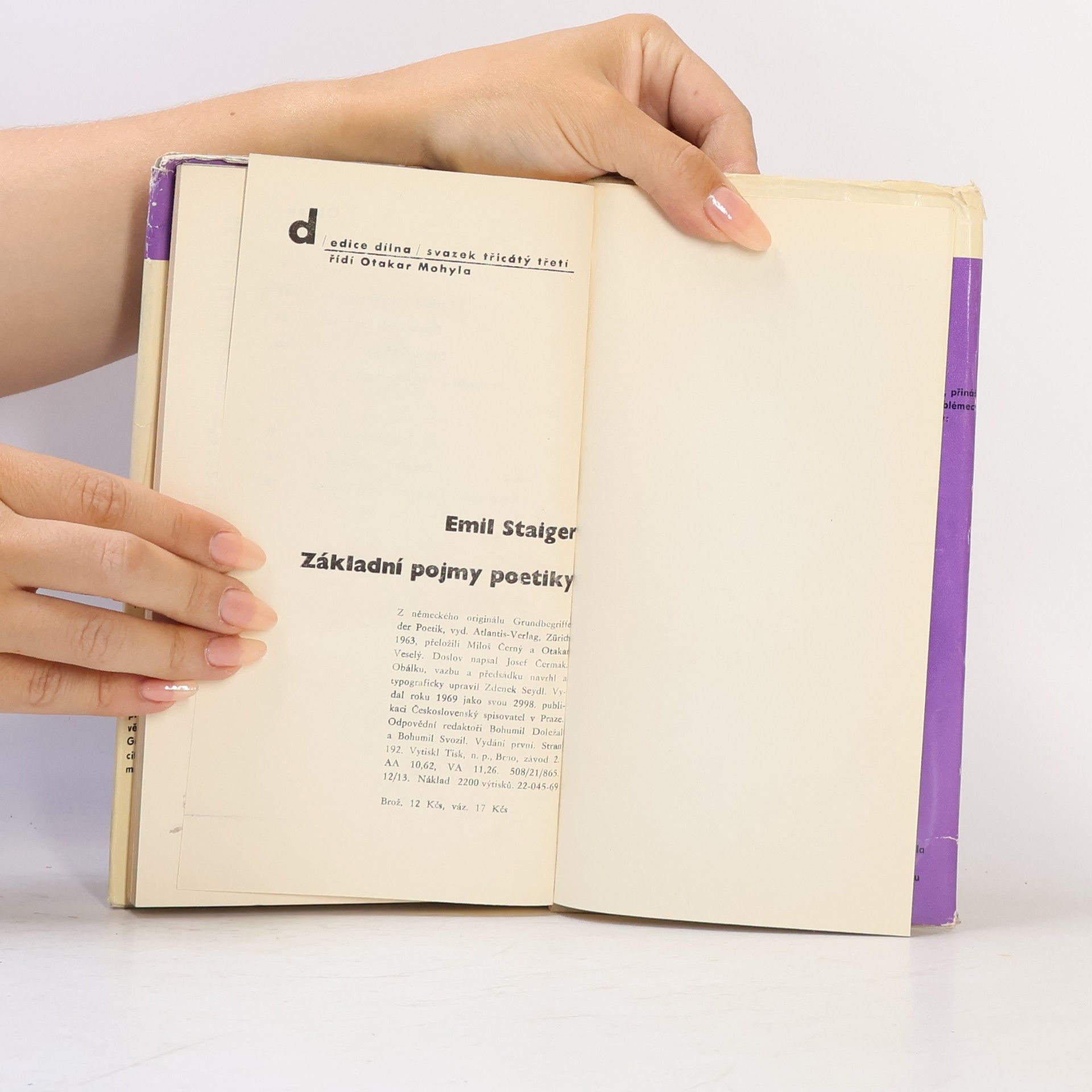 Emil Staiger Základní pojmy poetiky