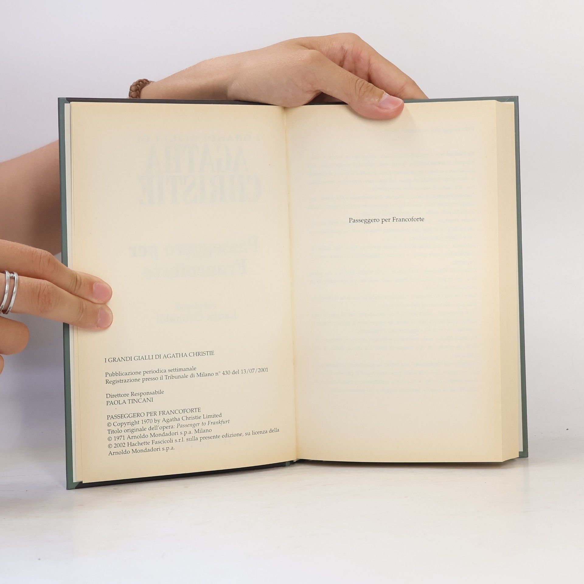 Agatha Christie Passeggero per Francoforte