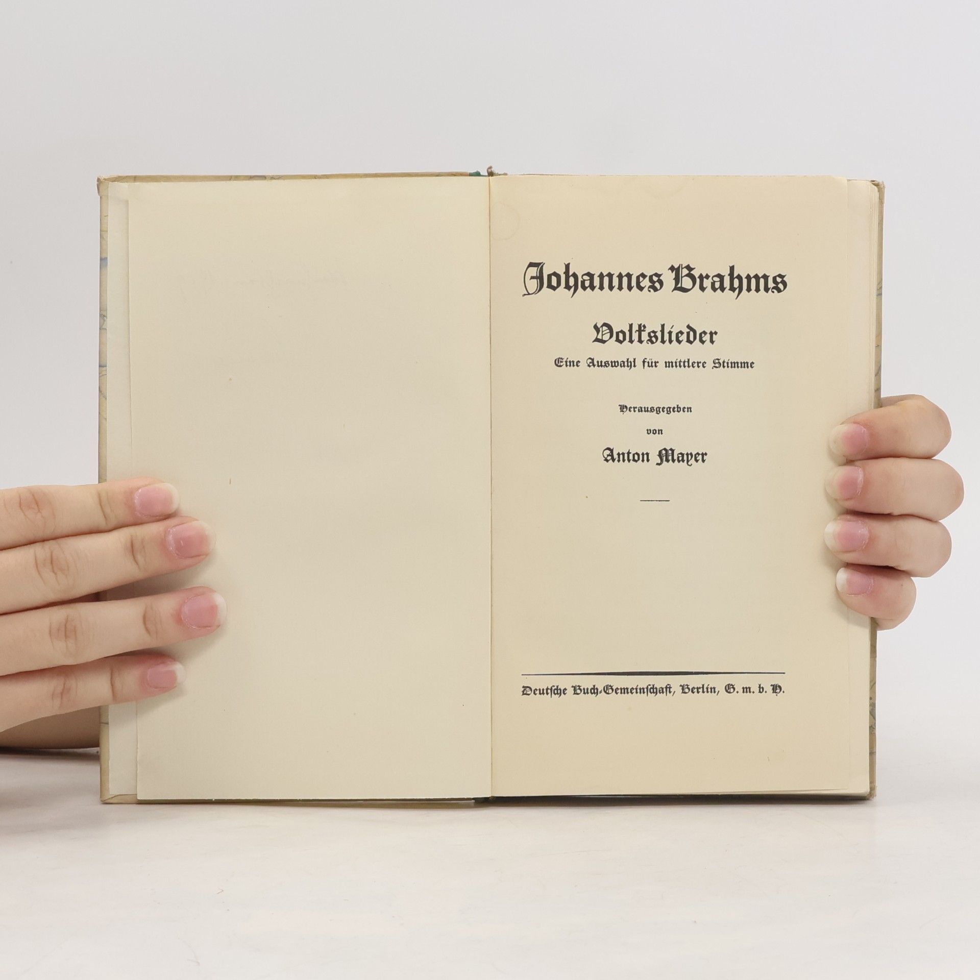 Anton Mayer Johannes Brahms Volkslieder