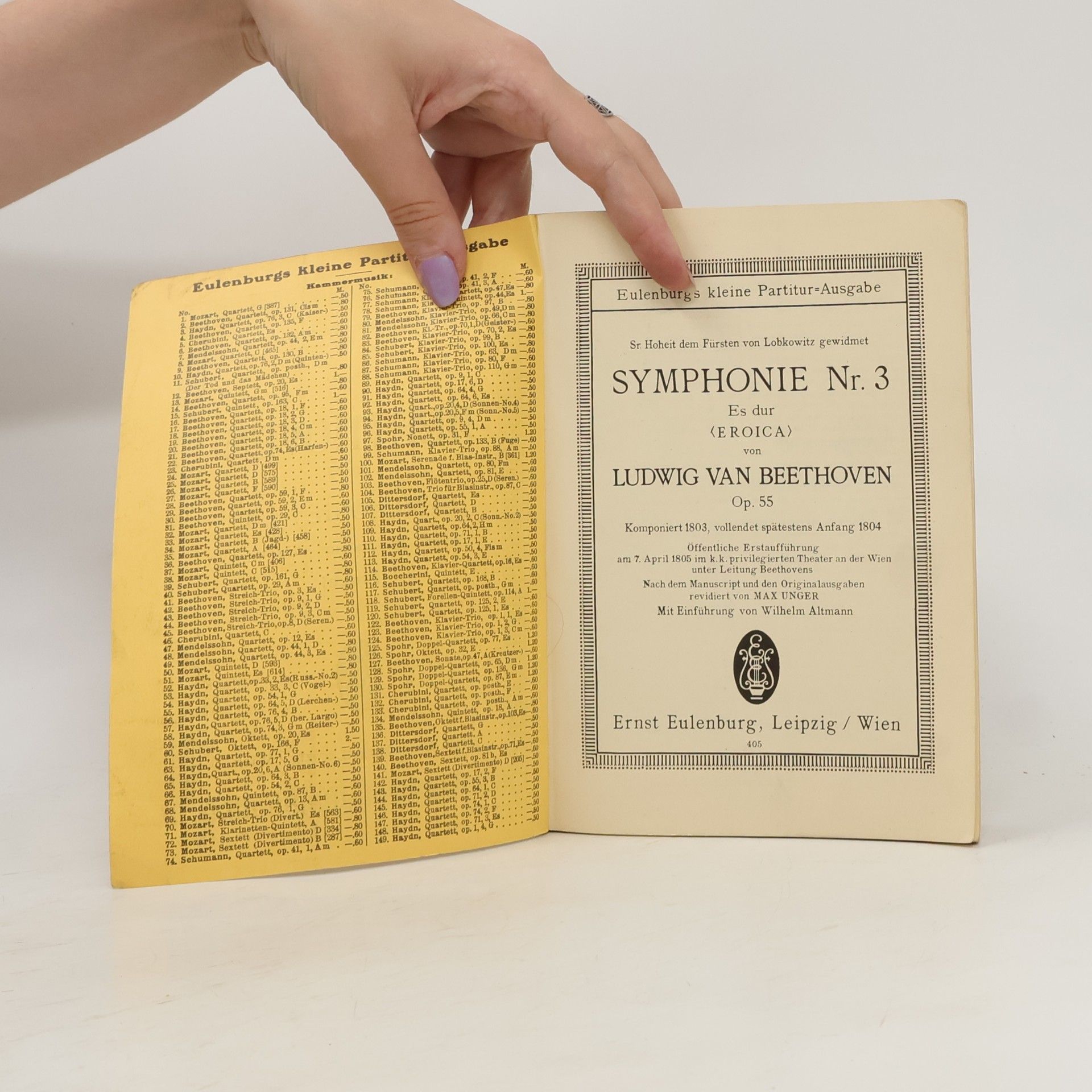 Ludwig van Beethoven Eulenburgs kleine Partitur-Ausgabe No. 405. Beethoven Op.55.