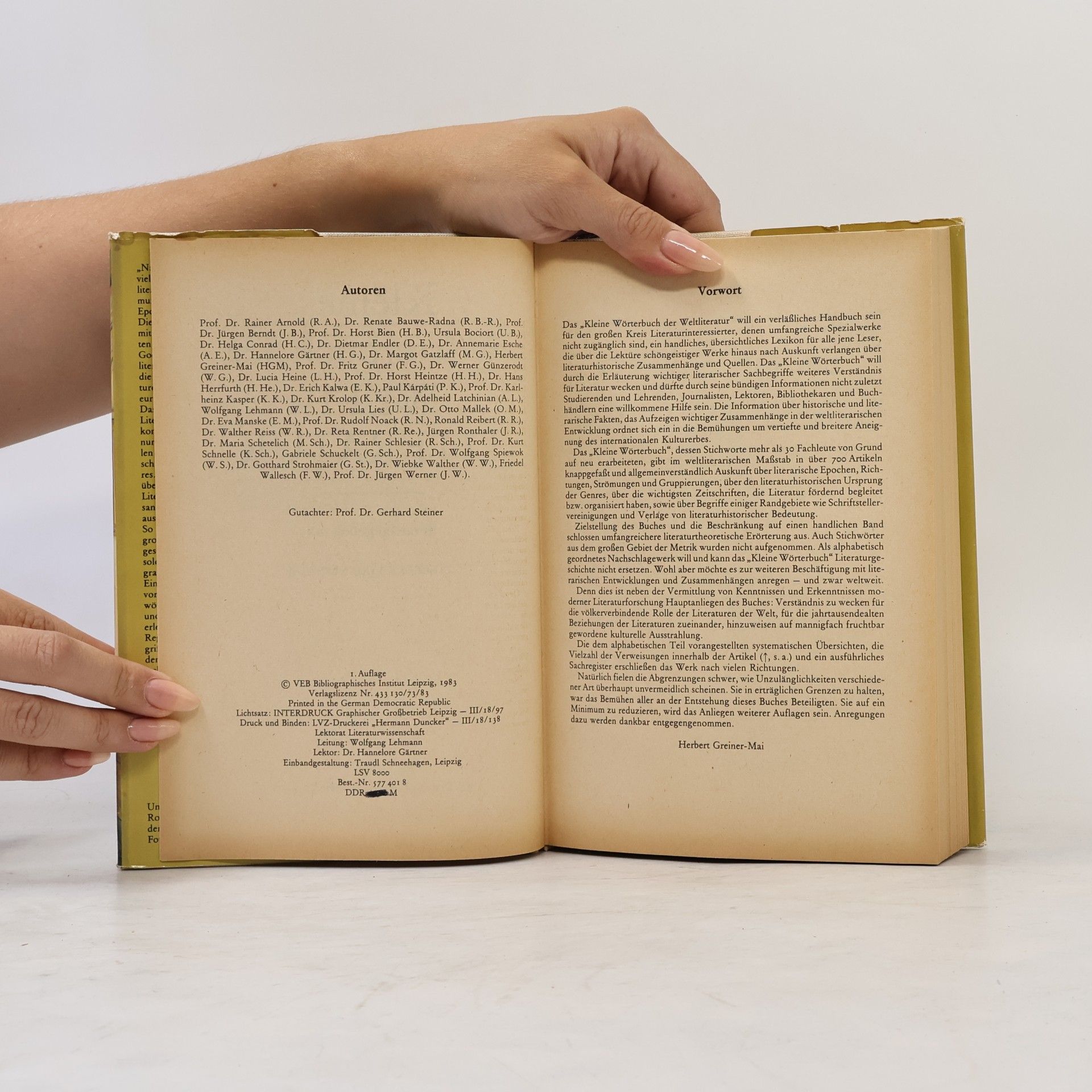 Herbert Greiner-Mai Kleines Wörterbuch der Weltliteratur