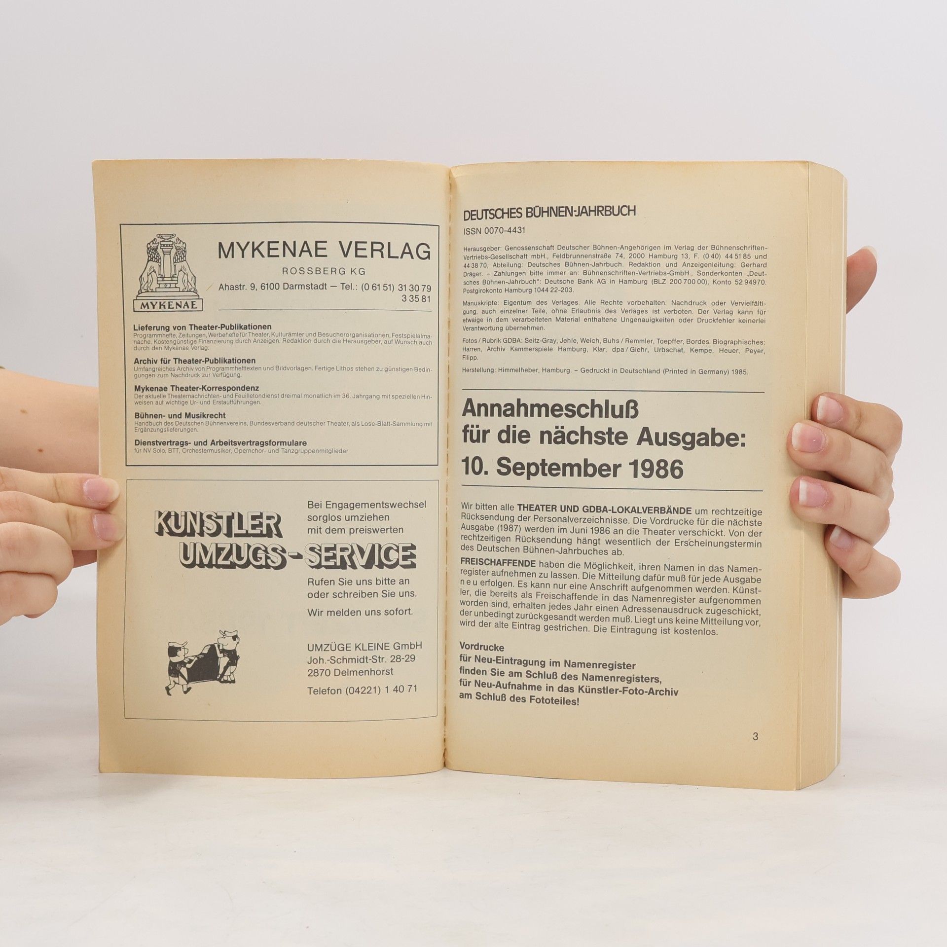 kolektiv Deutsches Bühnen Jahrbuch 1986
