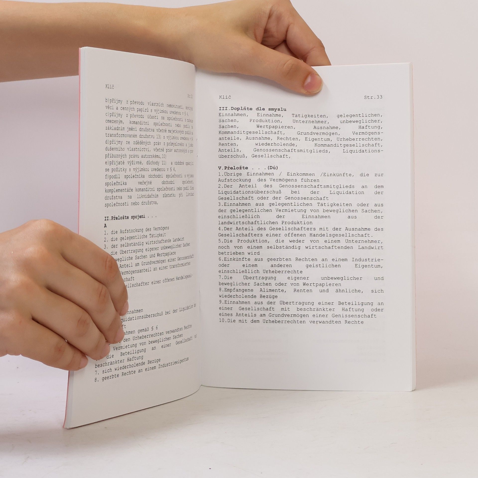Jana Filipenská Klíč k odborné německé terminologii v daních I, II