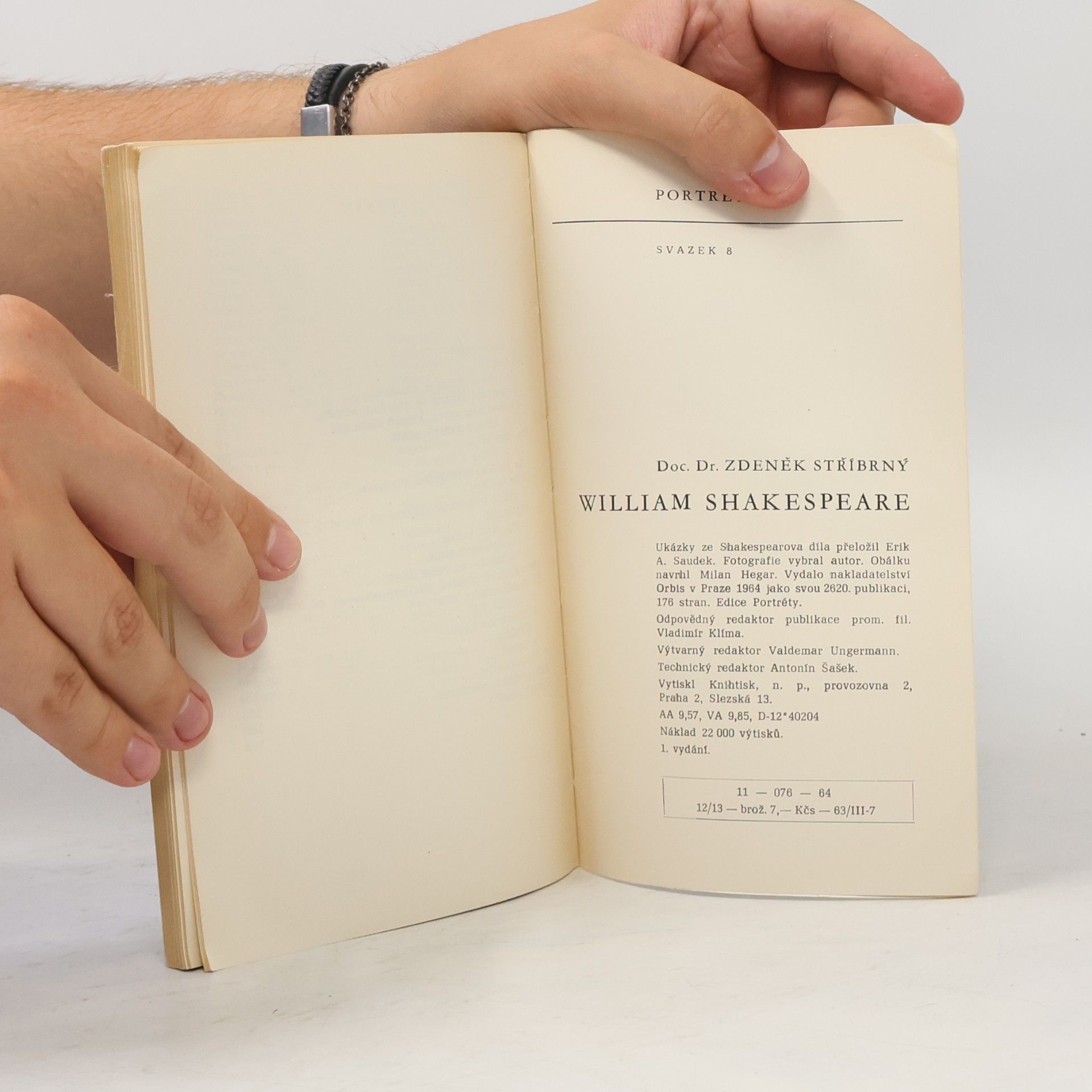 Zdeněk Stříbrný Portréty. William Shakespeare