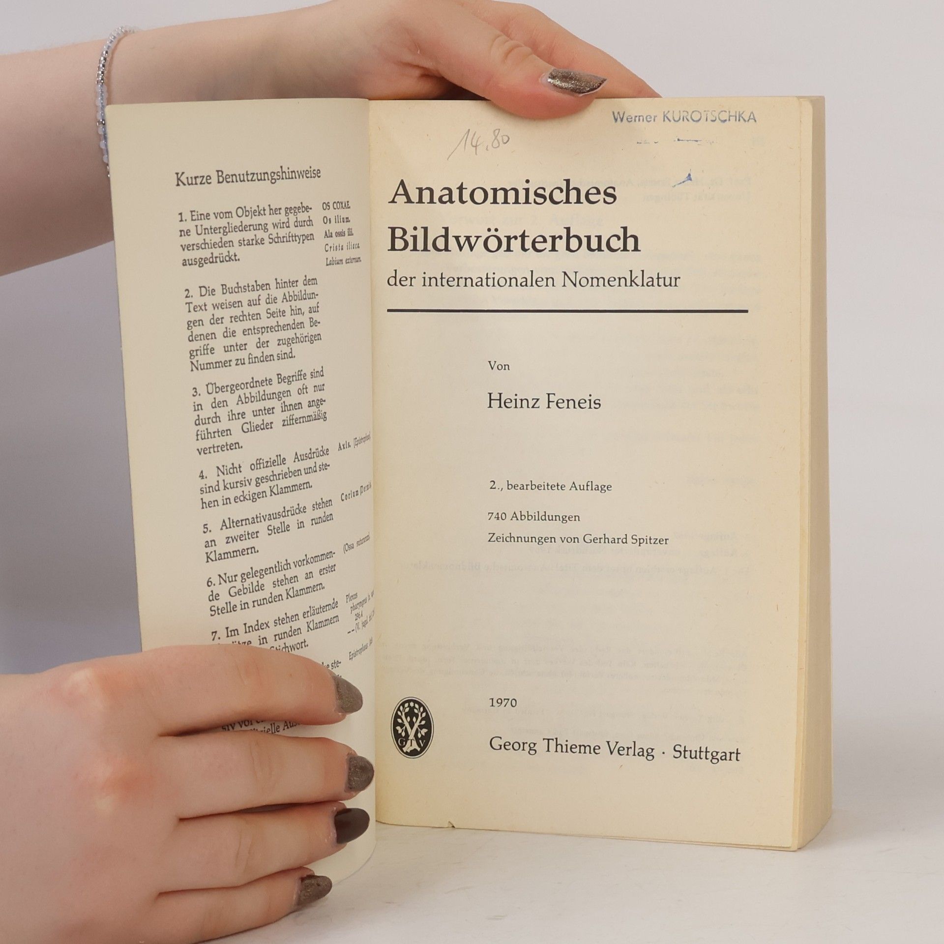 Heinz Feneis Anatomisches Bildwörterbuch