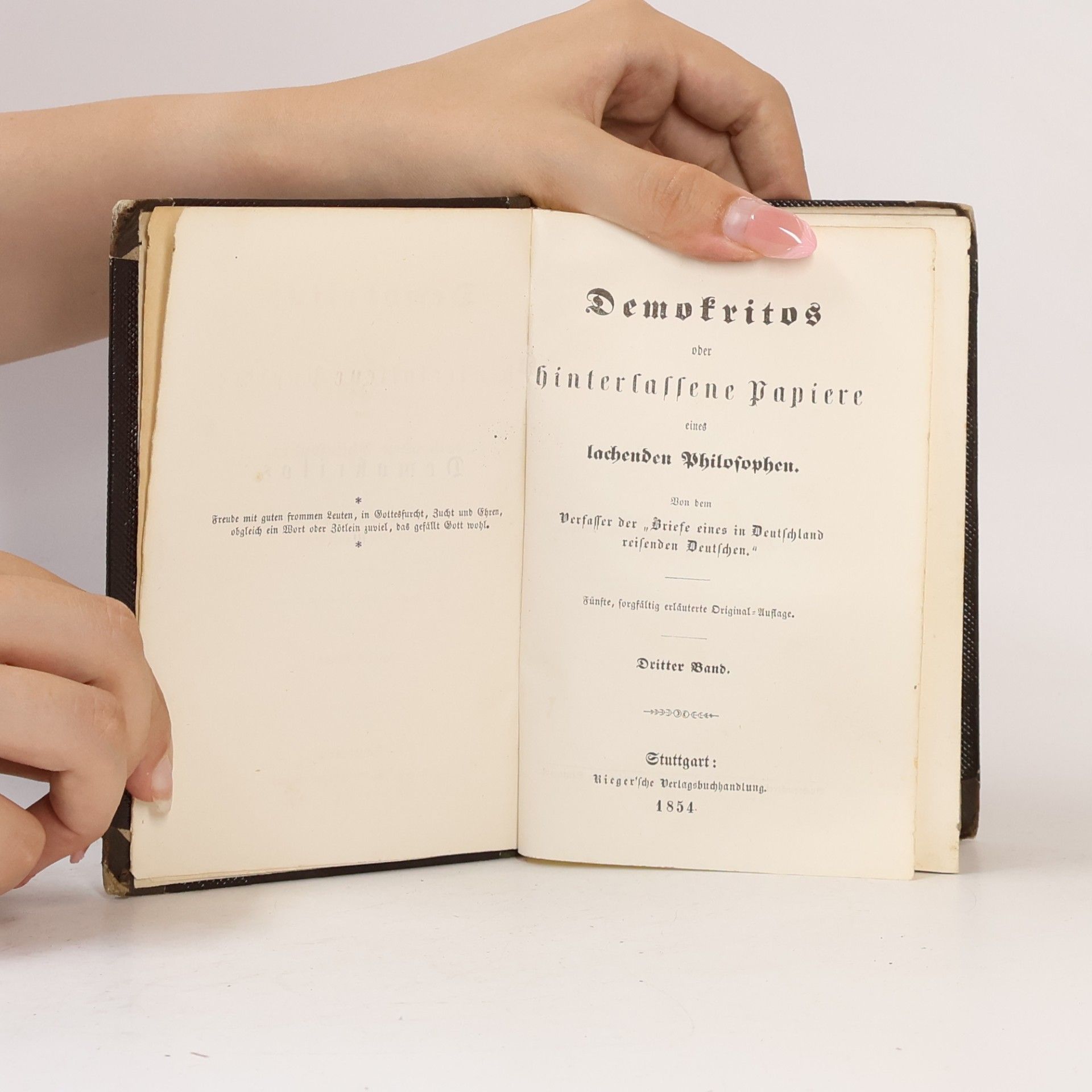 Karl Julius Weber Demokritos oder hinterlassene Papiere eines lachenden Philosophen. Dritter Band