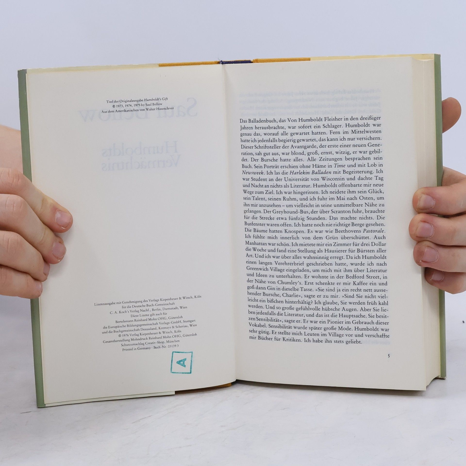 Saul Bellow Humboldts Vermächtnis