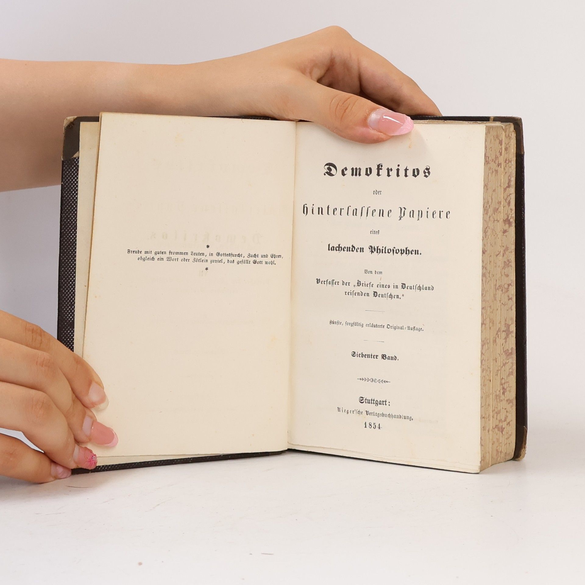 Karl Julius Weber Demokritos oder hinterlassene Papiere eines lachenden Philosophen 7-8