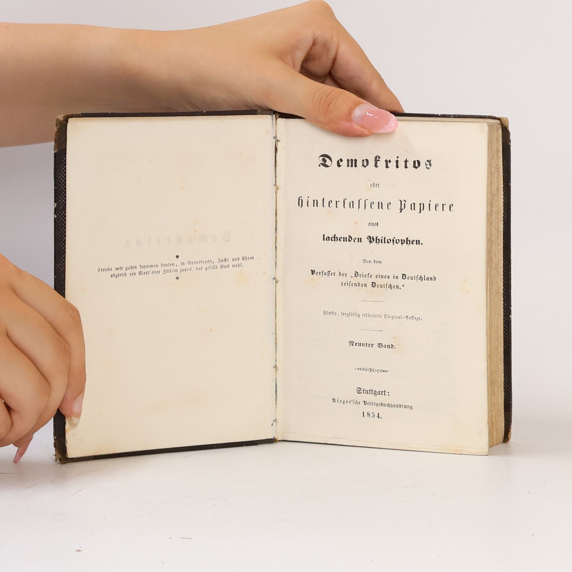 Karl Julius Weber Demokritos oder hinterlassene Papiere eines lachenden Philosophen 9-10