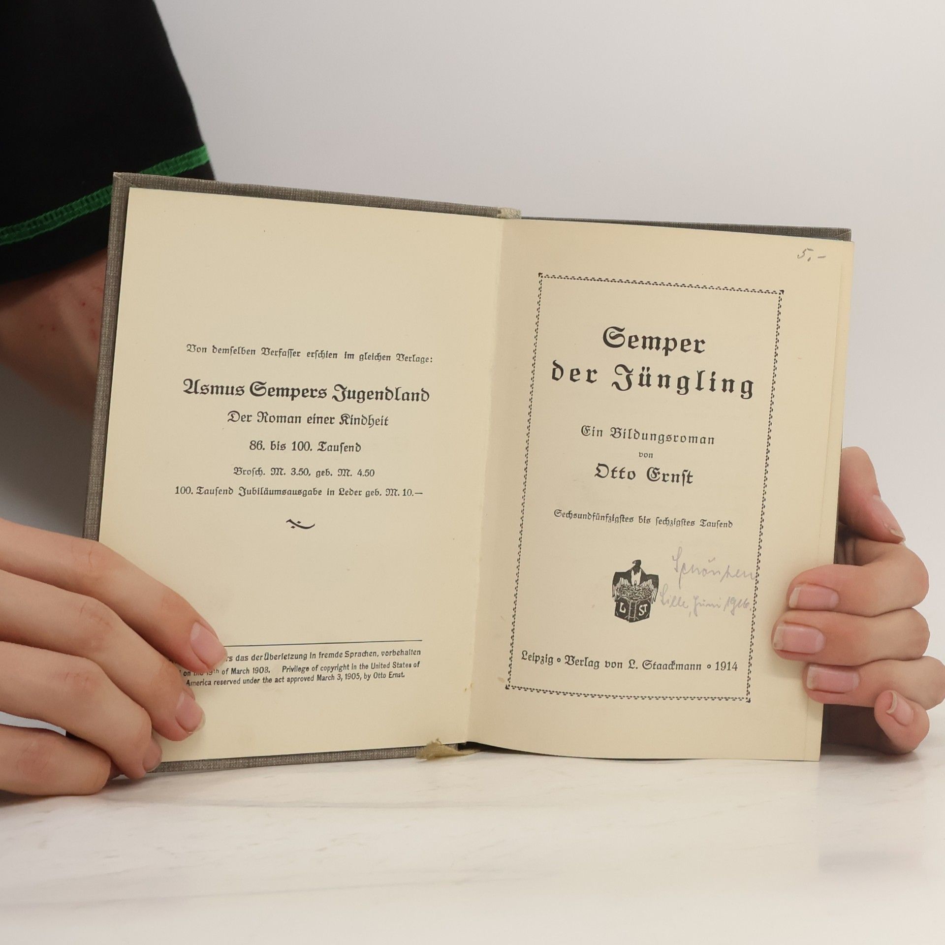 Otto Ernst Semper der Jüngling