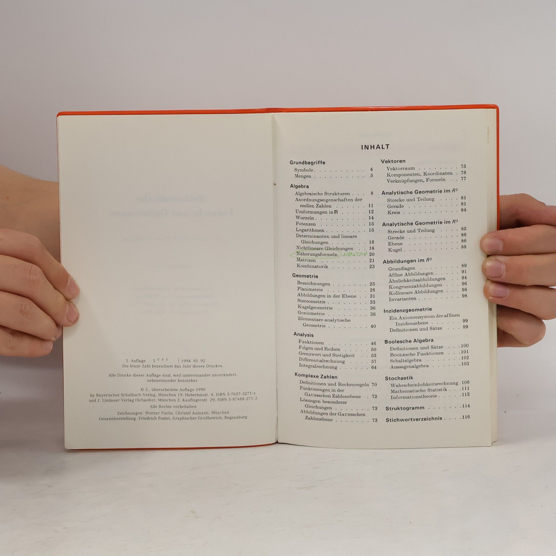 Friedrich Nikol Mathematische Formeln und Definitionen