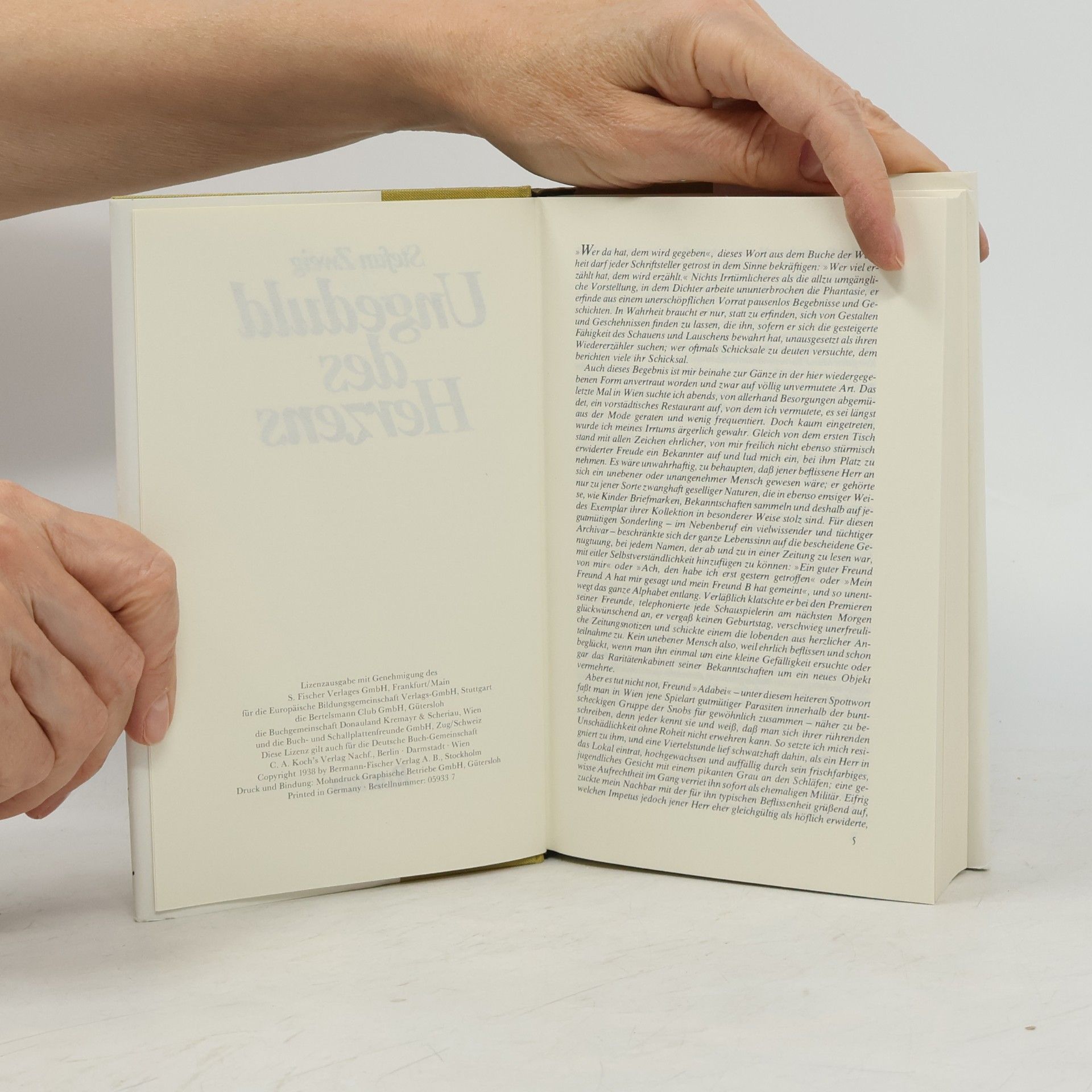 Stefan Zweig Ungeduld des Herzens
