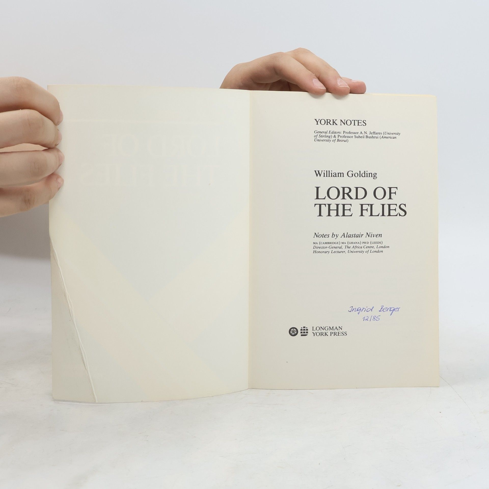 Alastair Niven York Notes - 77: Notes On Lord Of The Flies