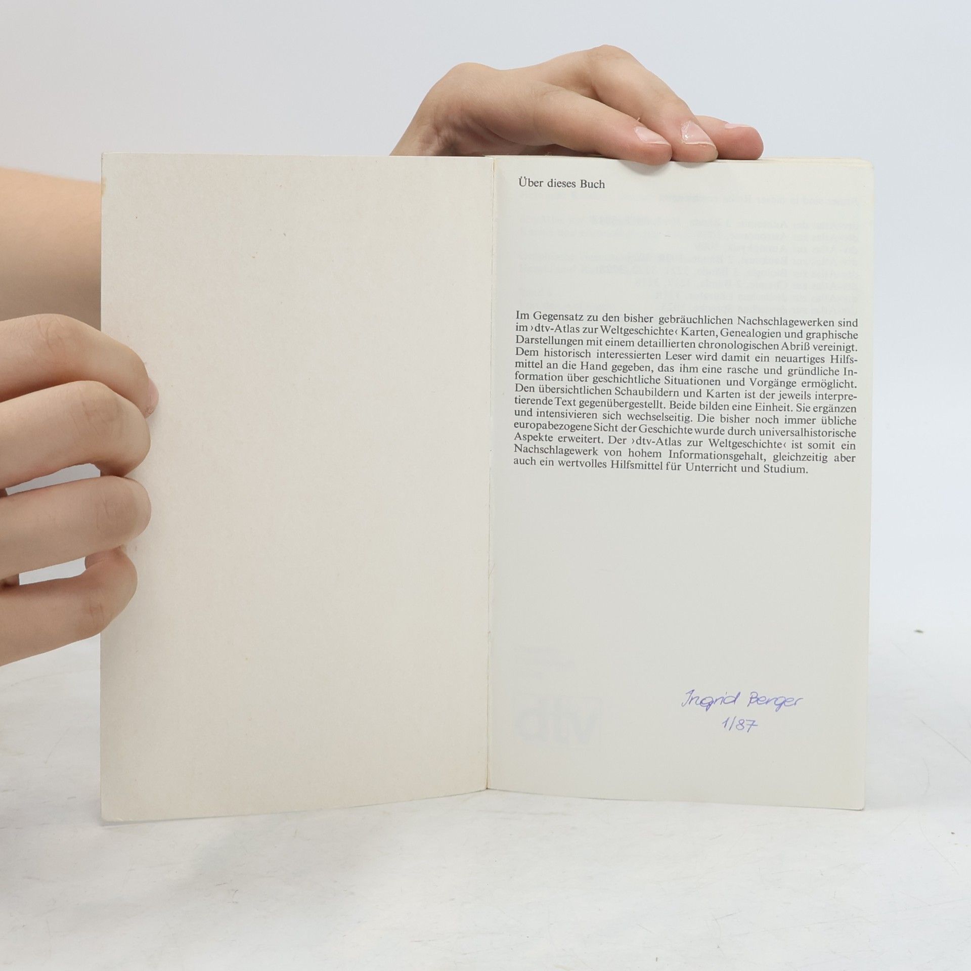 Hermann Kinder dtv-Atlas Weltgeschicht 1, Von den Anfängen bis zur Französischen Revolution