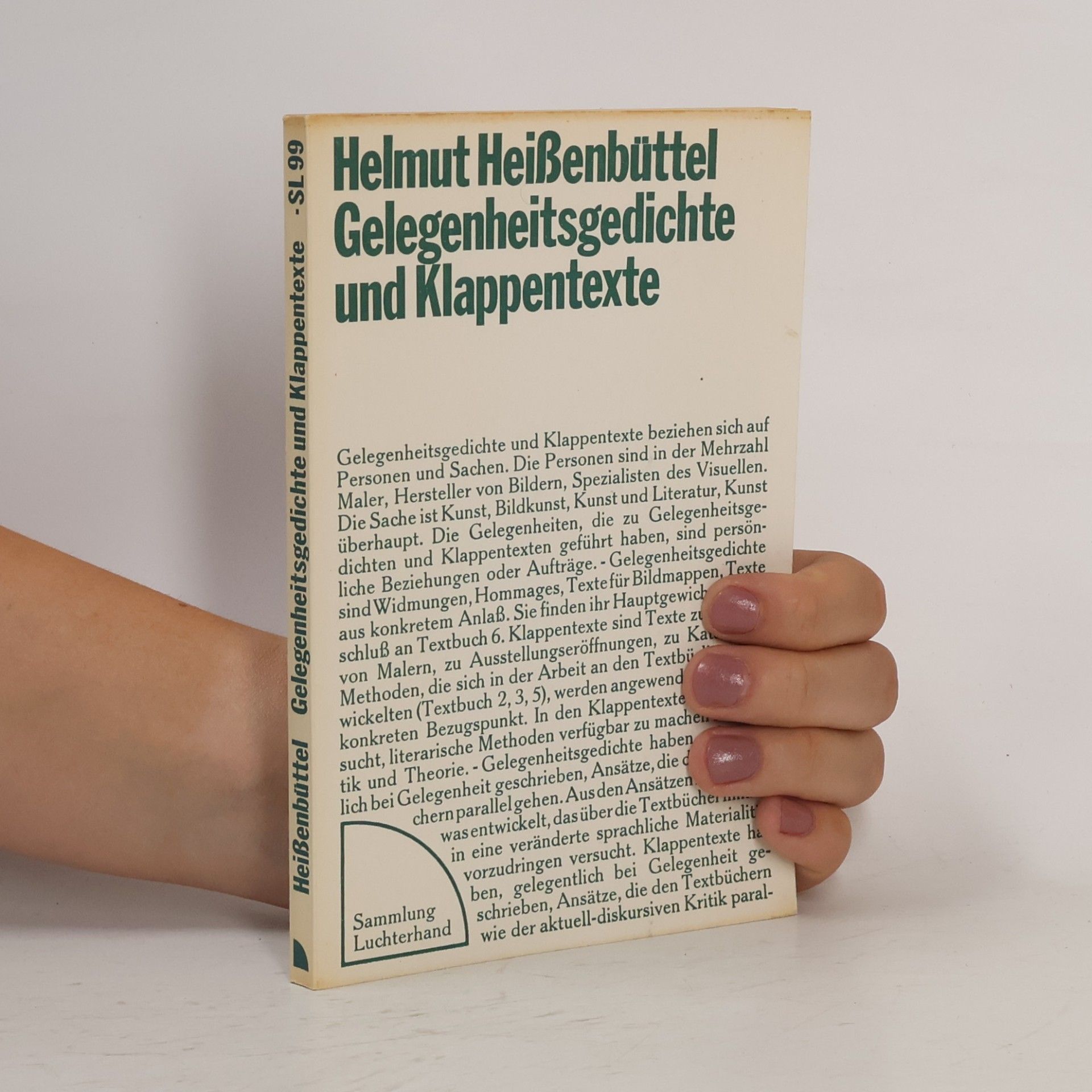 Helmut Heissenbüttel Gelegenheitsgedichte und Klappentexte