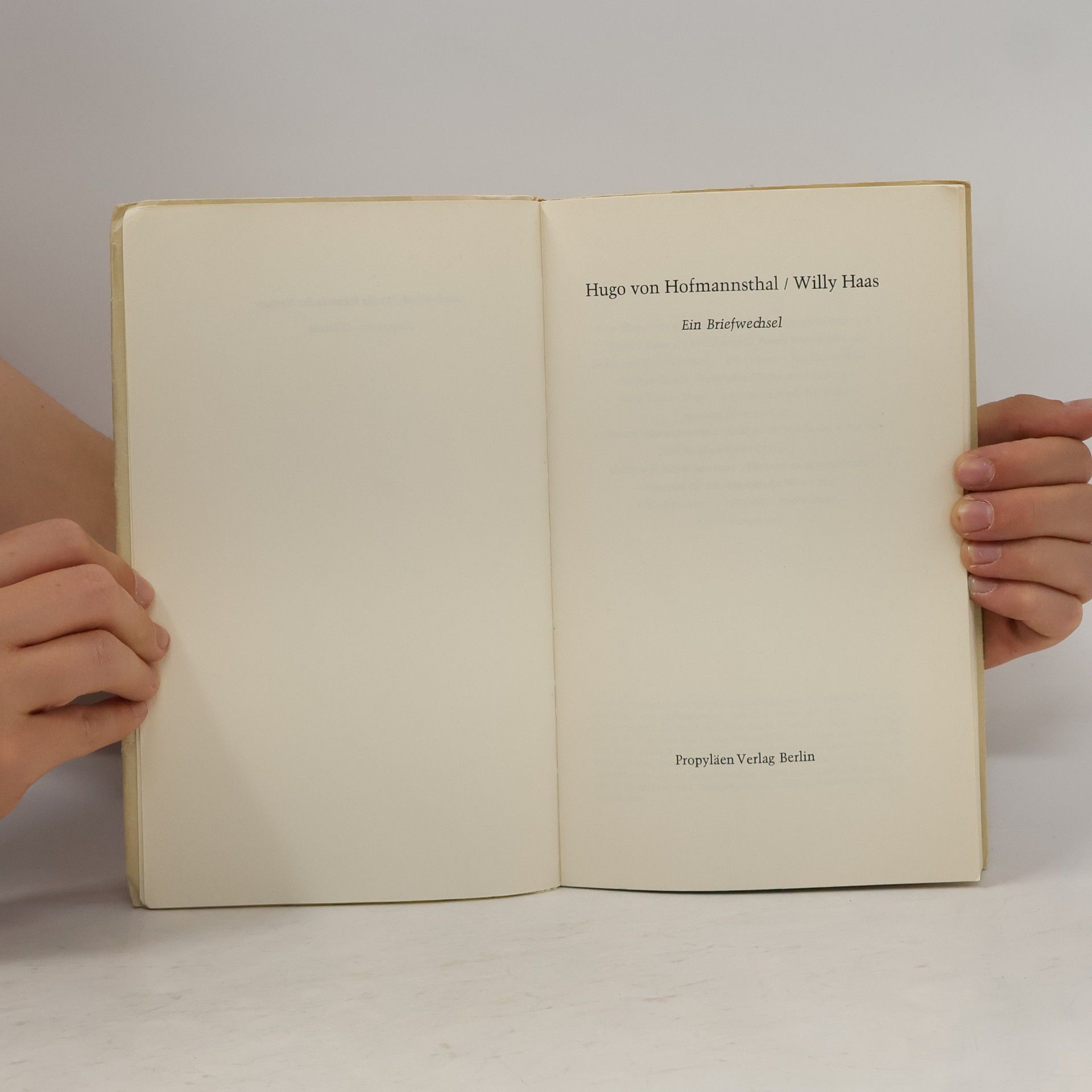 Hugo von Hofmannsthal Hugo von Hofmannsthal/Willy Haas. Ein Briefwechsel