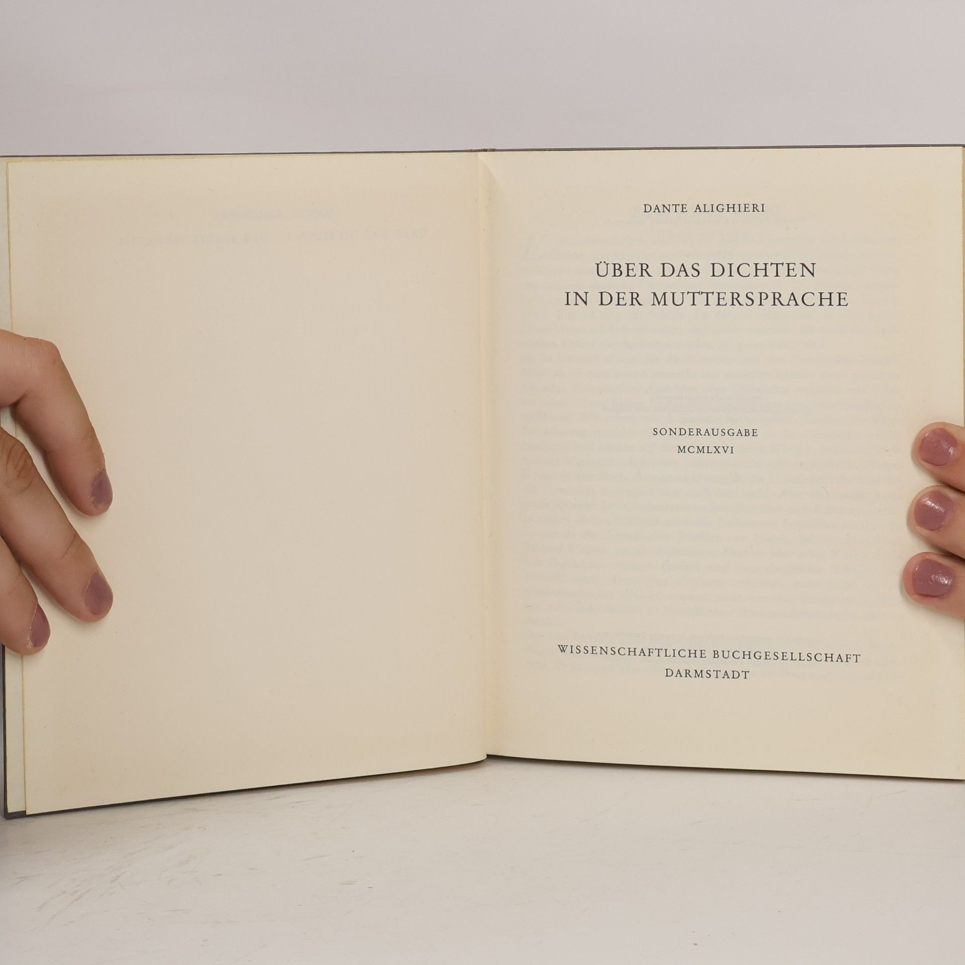 Dante Alighieri Über das Dichten in der Muttersprache