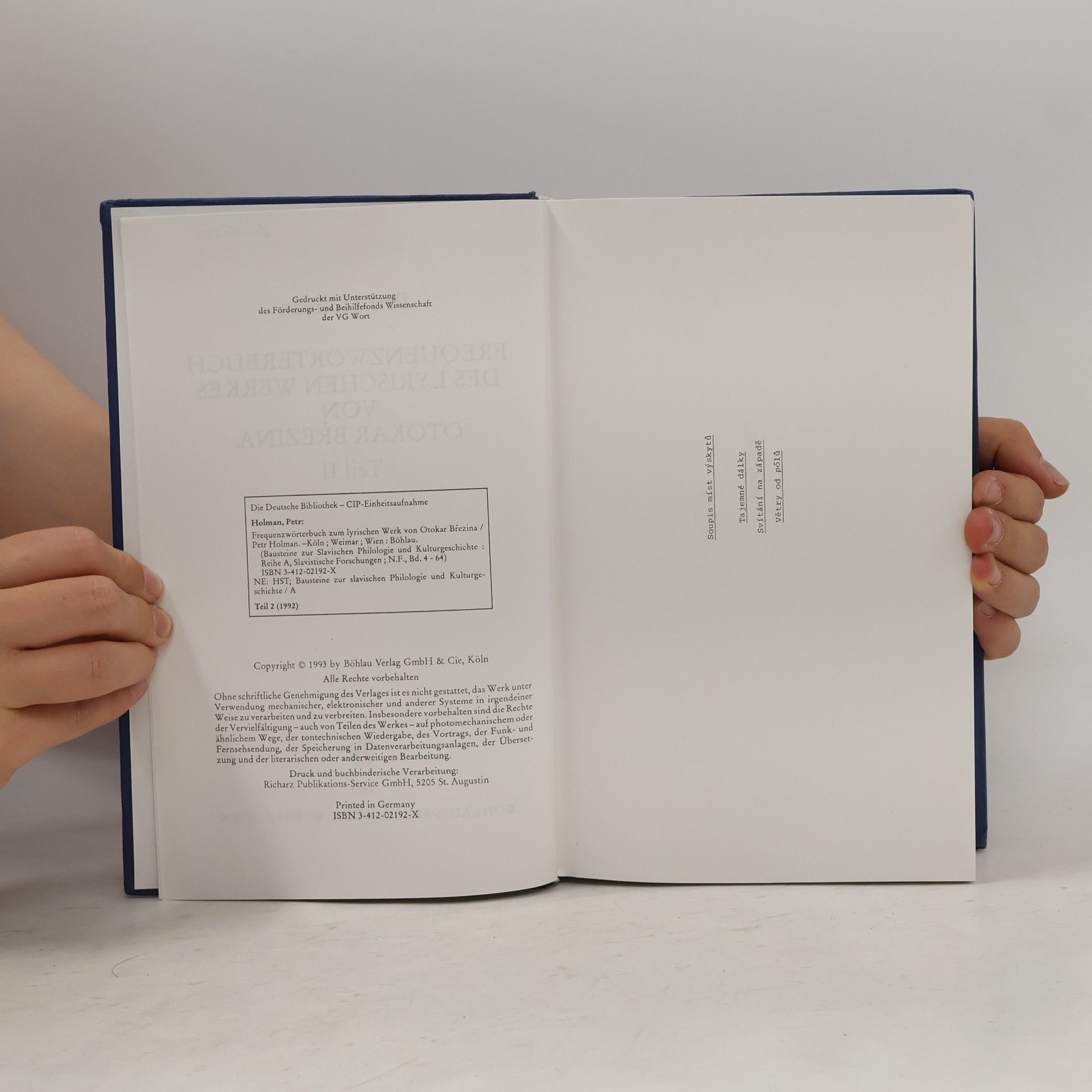 Petr Holman Bausteine zur Slavischen Philologie und Kulturgeschichte - 1: Frequenzwörterbuch zum lyrischen Werk von Otokar Březina