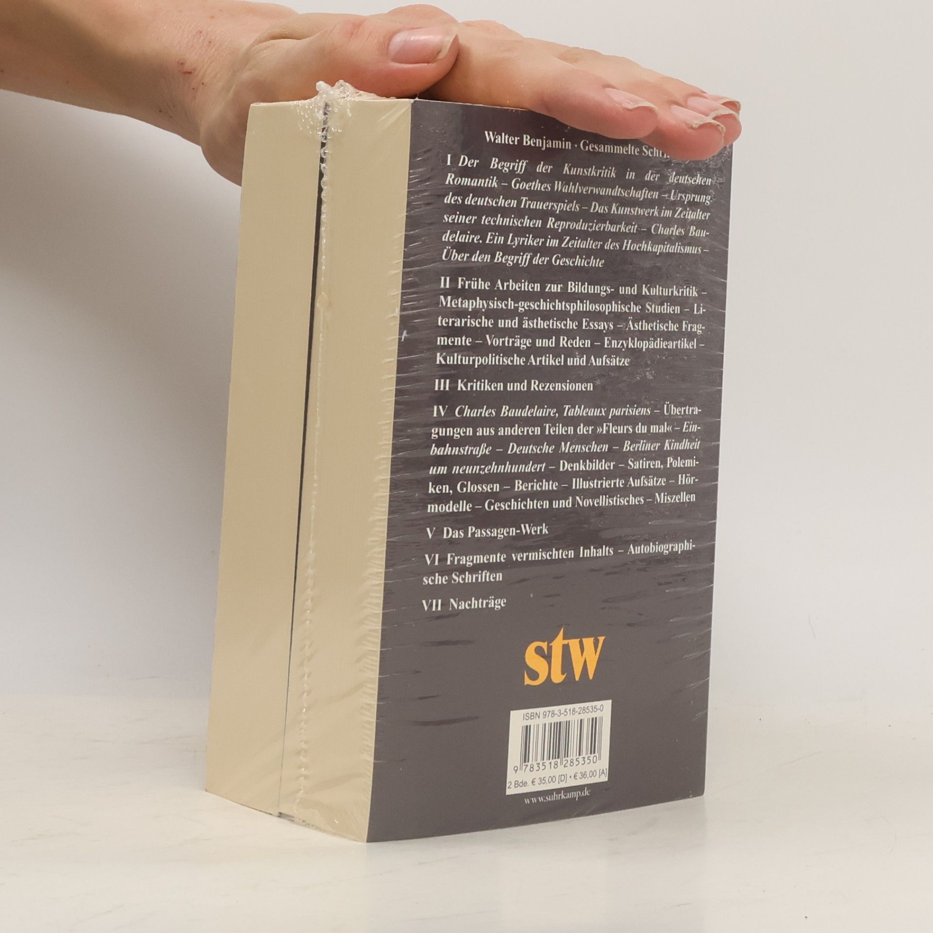 Walter Benjamin Gesammelte Schriften V/1, V/2