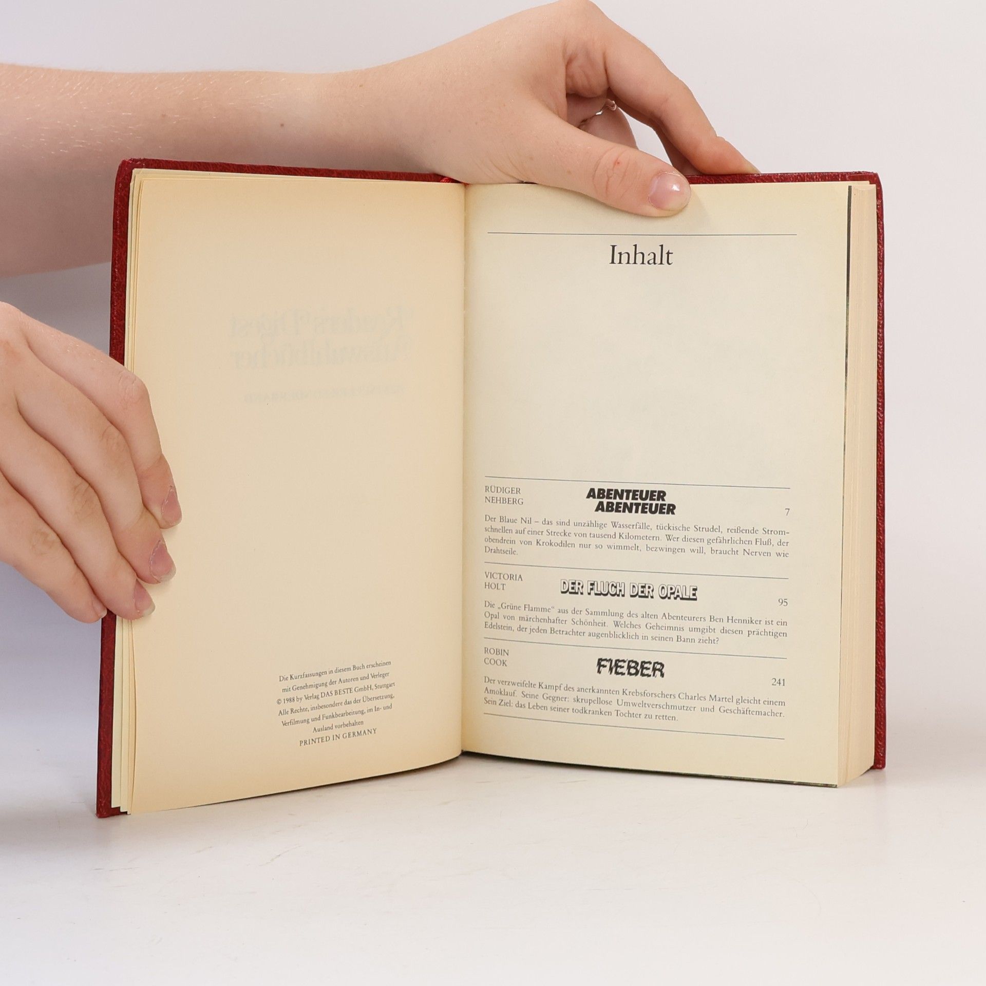 Rüdiger Nehberg Reader's Digest Auswahlbücher. Abenteuer Abenteuer. Der Fluch der Opale. Fieber