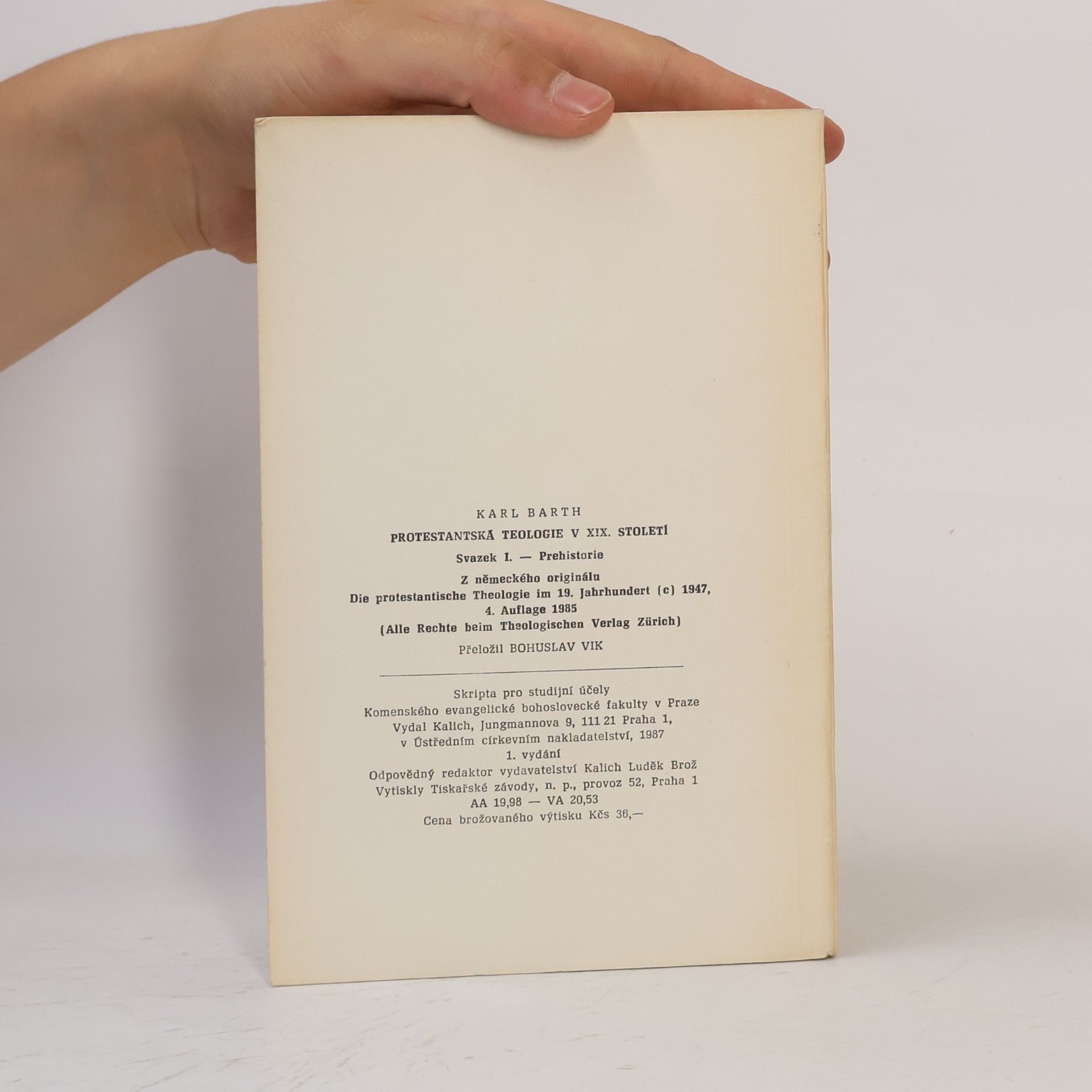 Auteurscollectief Protestantská teologie v XIX. století. Svazek I. Prehistorie