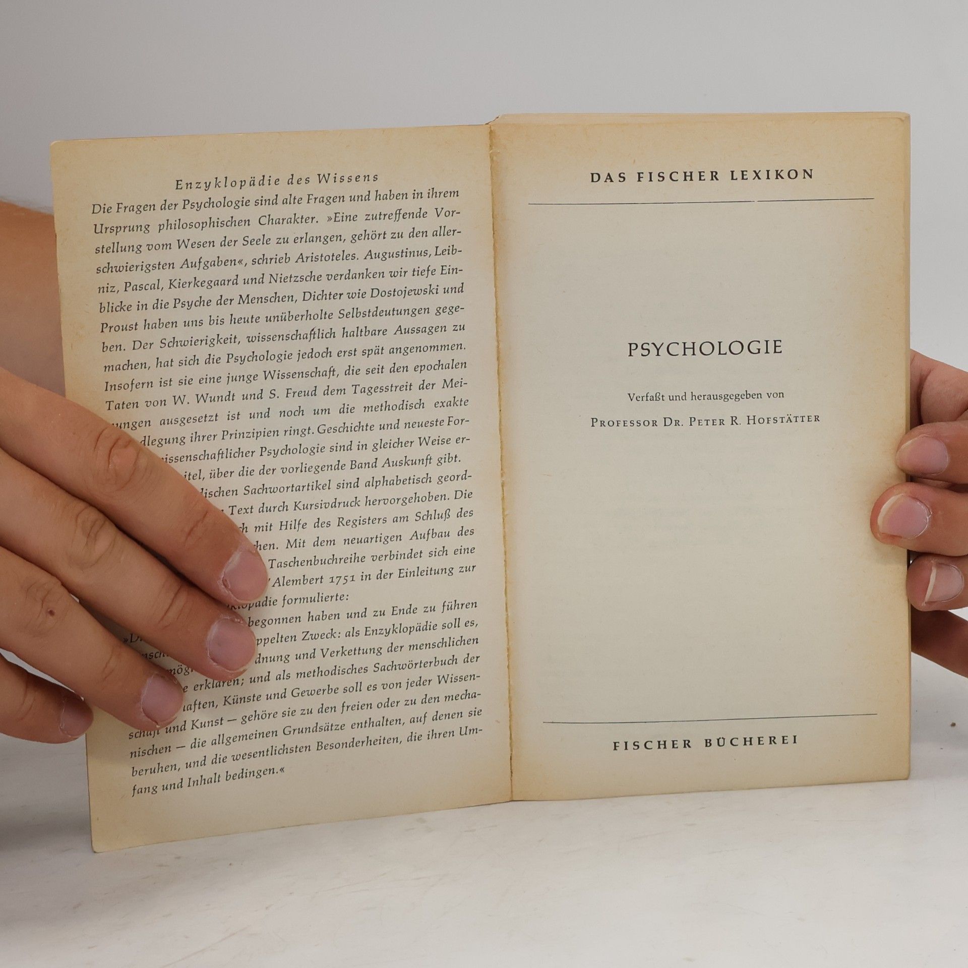 Peter R. Hofstätter Psychlogie. Das Fischer-Lexikon
