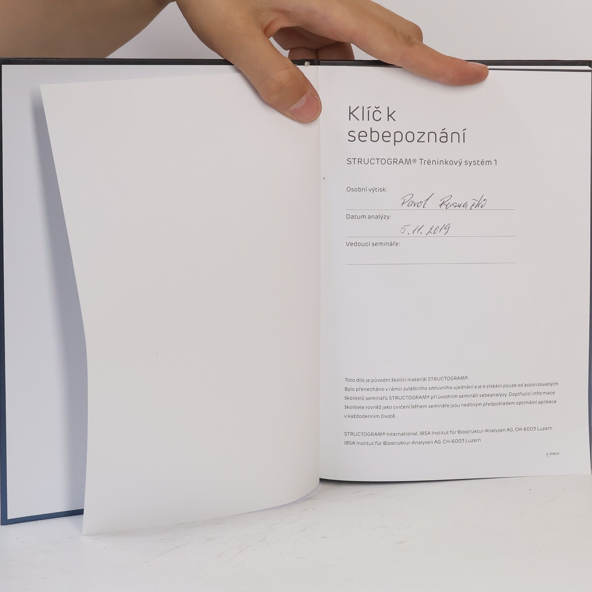 Rolf W. Schirm Klíč k sebepoznání - STRUCTUROGRAM Tréninkový systém